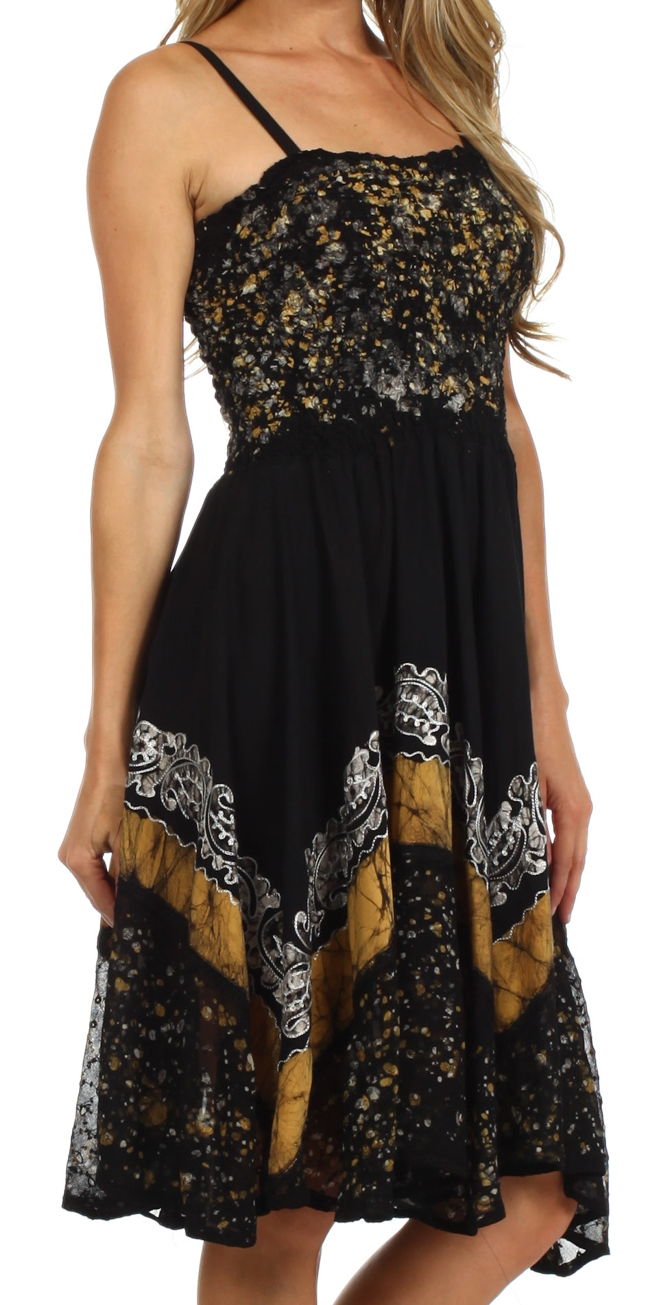 Sakkas Aphrodite Embroidered Batik Dress - Concordia Style Boutique
