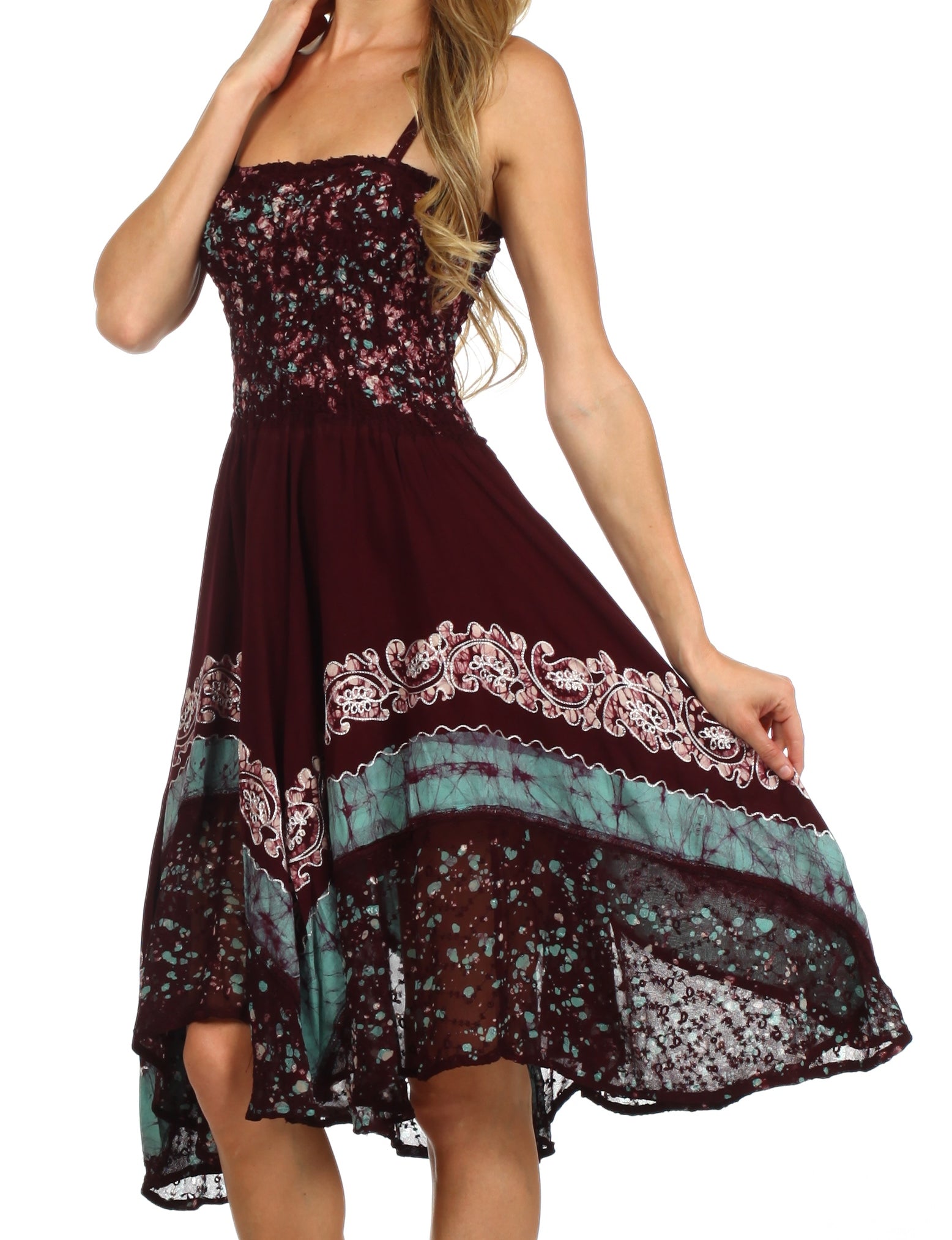 Sakkas Aphrodite Embroidered Batik Dress - Concordia Style Boutique