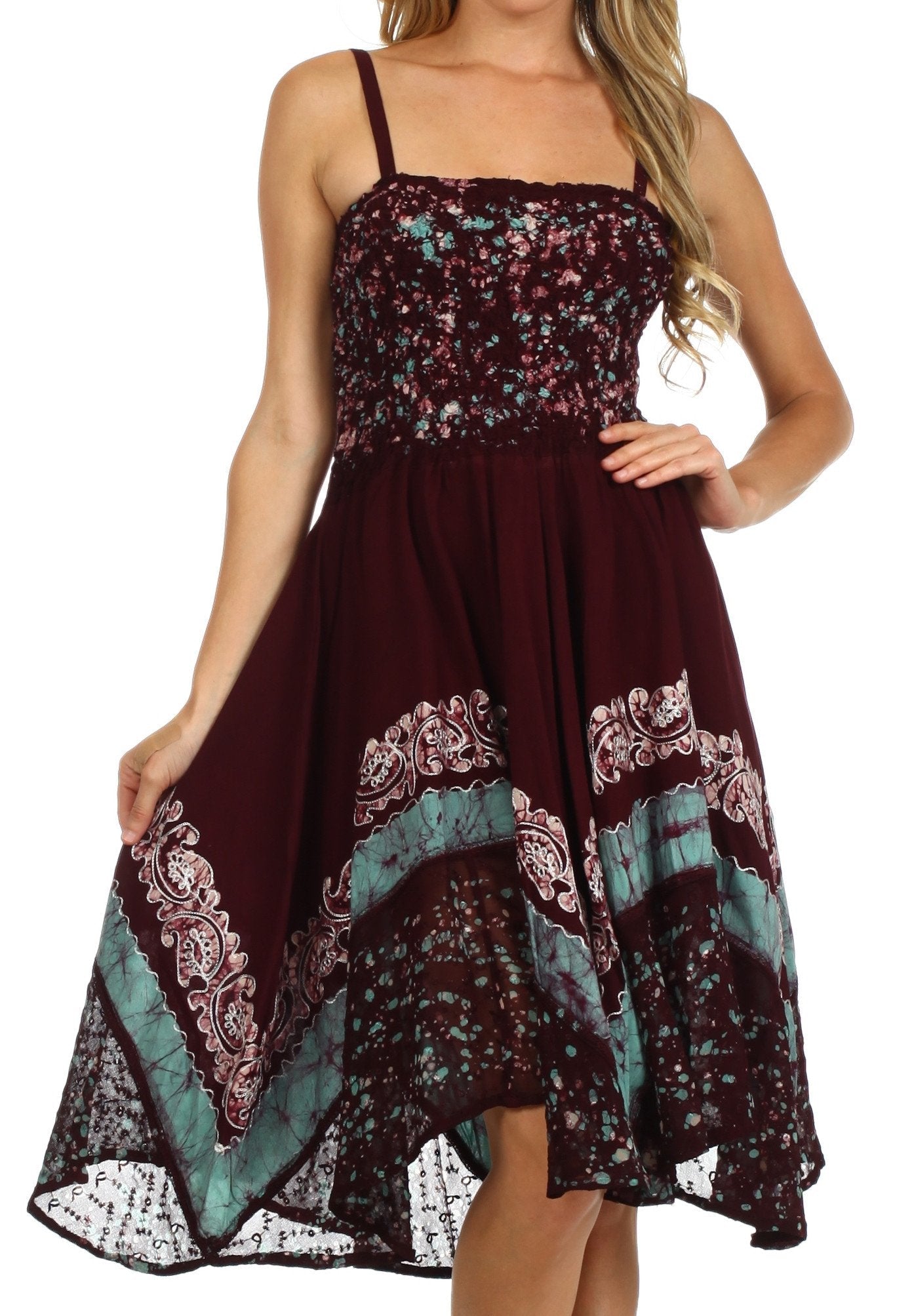 Sakkas Aphrodite Embroidered Batik Dress - Concordia Style Boutique