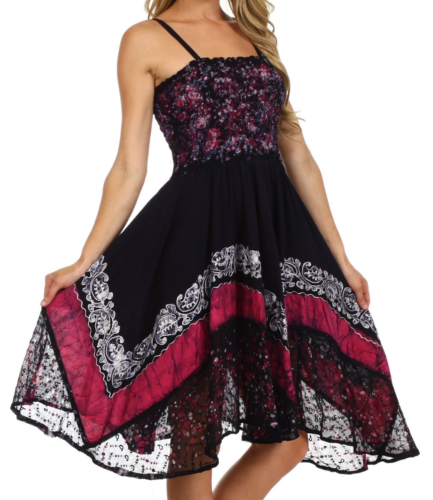 Sakkas Aphrodite Embroidered Batik Dress - Concordia Style Boutique