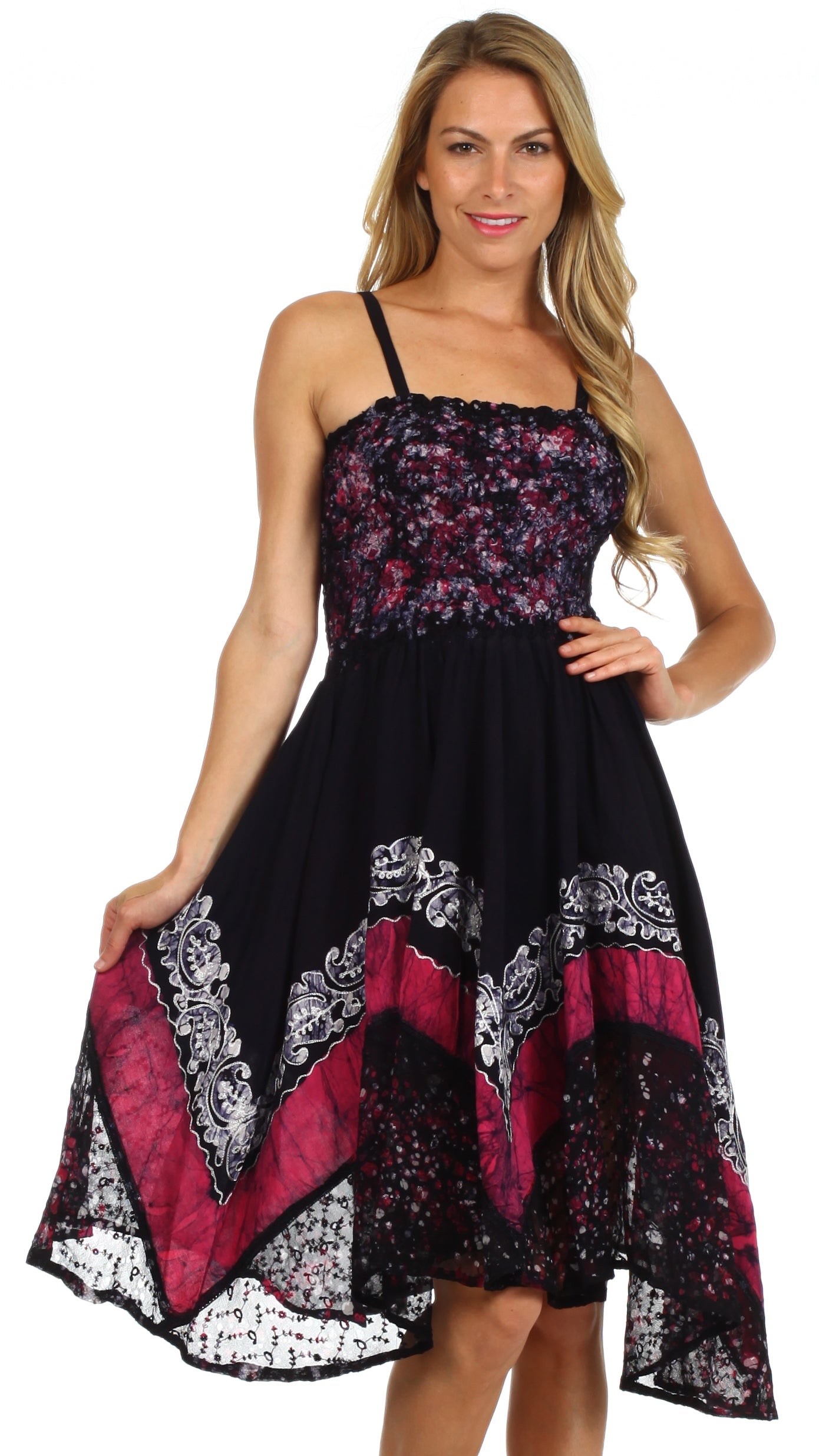 Sakkas Aphrodite Embroidered Batik Dress - Concordia Style Boutique