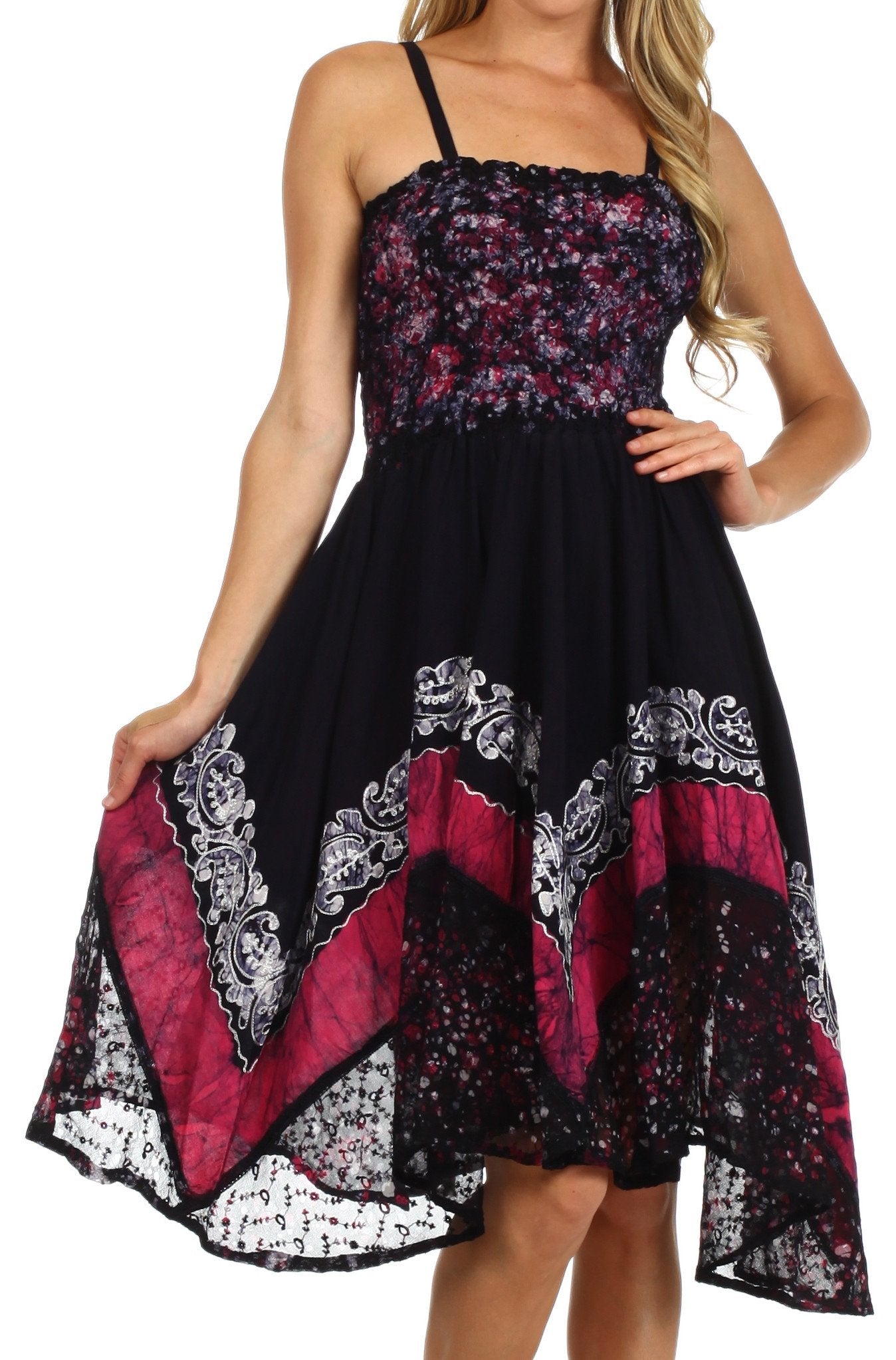 Sakkas Aphrodite Embroidered Batik Dress - Concordia Style Boutique