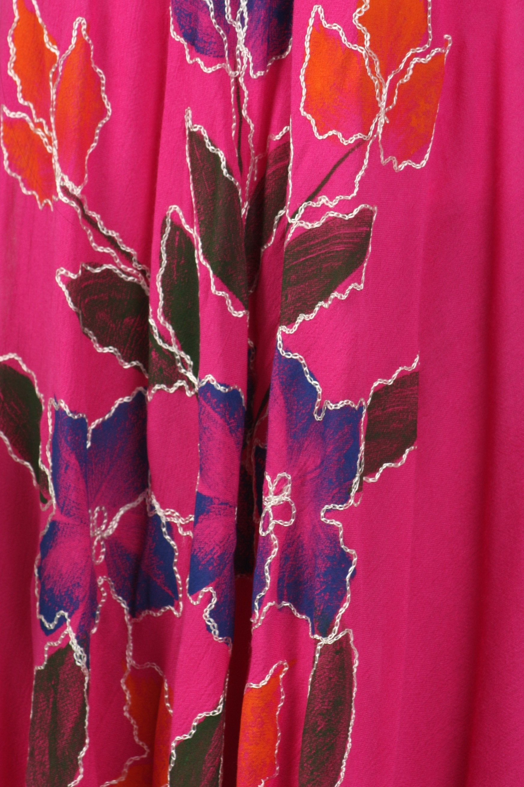 Sakkas Embroidered Painted Floral Cap Sleeve Rayon Dress - Concordia Style Boutique