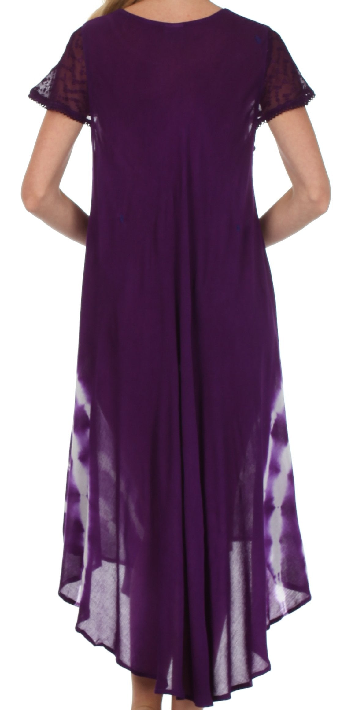 Sakkas Embroidered Painted Floral Cap Sleeve Rayon Dress - Concordia Style Boutique