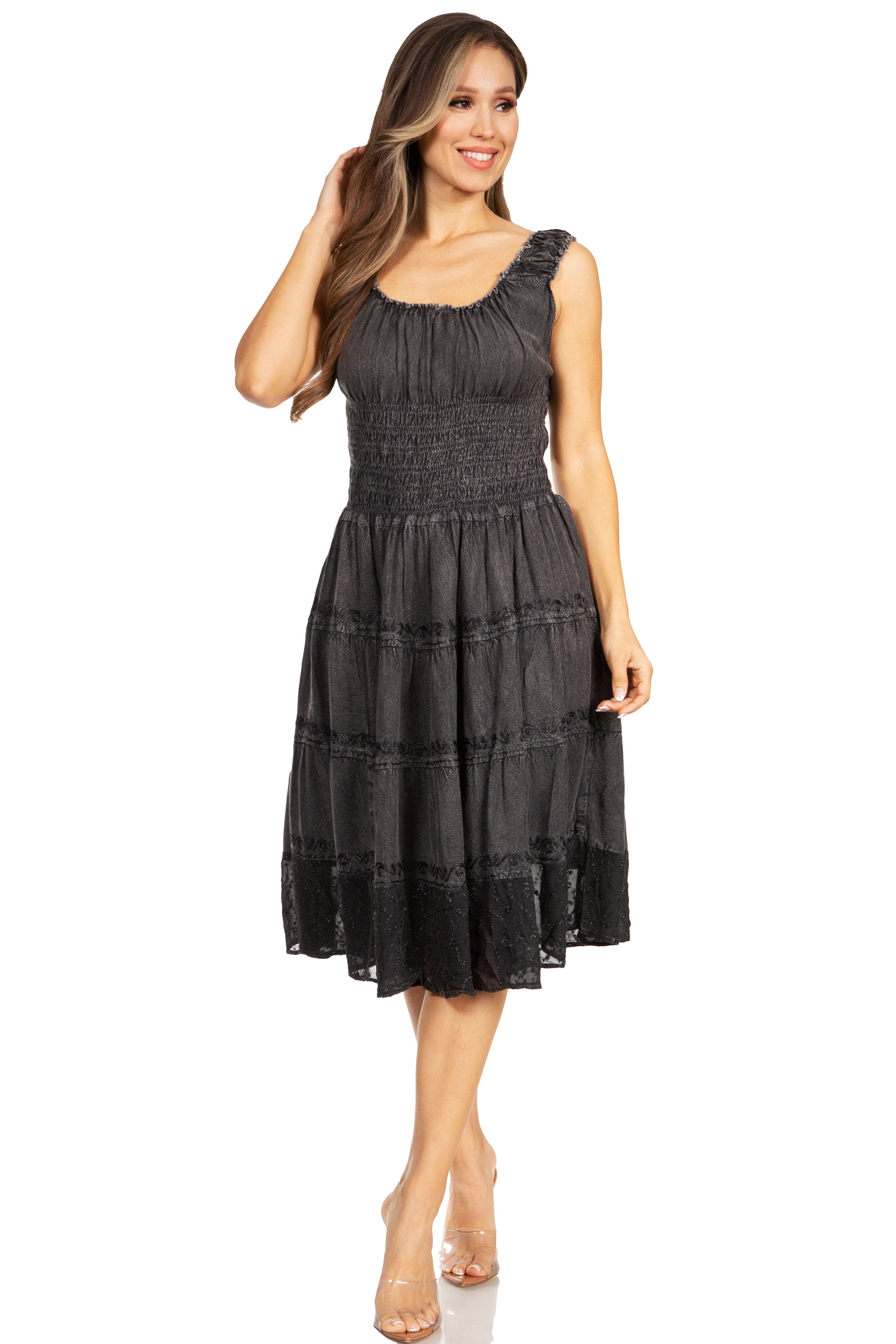 Sakkas Spring Maiden Ombre Peasant Dress - Concordia Style Boutique
