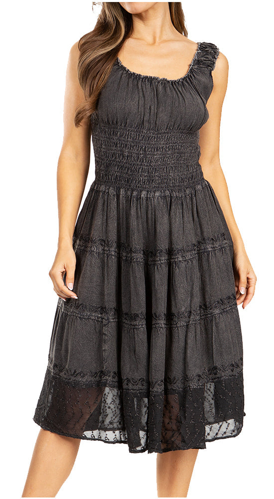 Sakkas Spring Maiden Ombre Peasant Dress - Concordia Style Boutique