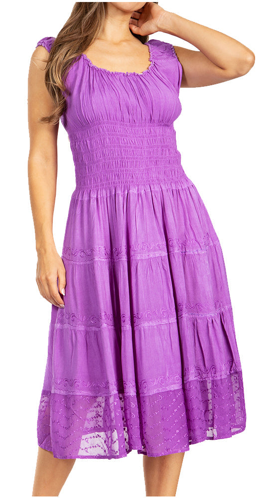 Sakkas Spring Maiden Ombre Peasant Dress - Concordia Style Boutique
