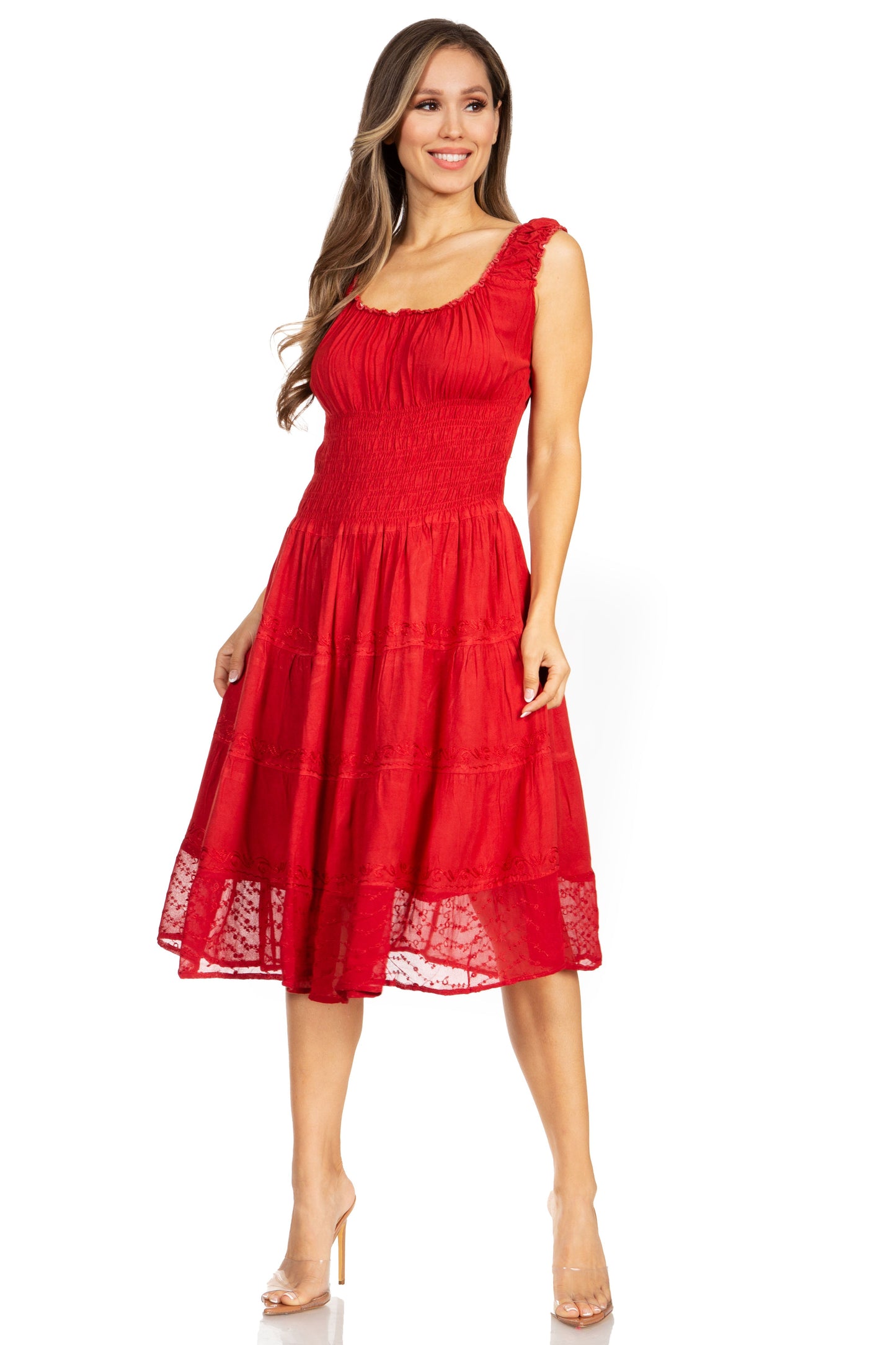 Sakkas Spring Maiden Ombre Peasant Dress - Concordia Style Boutique