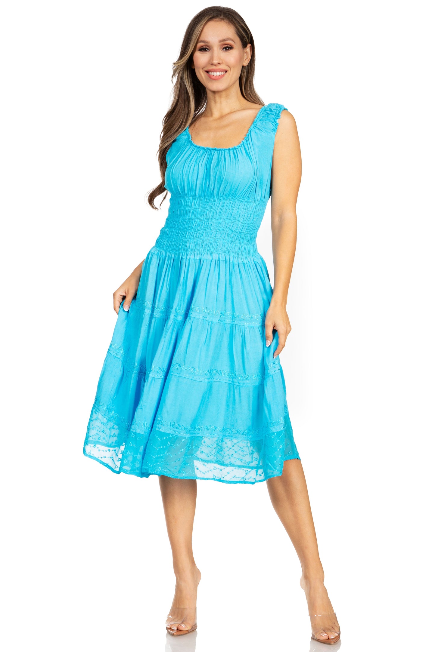 Sakkas Spring Maiden Ombre Peasant Dress - Concordia Style Boutique