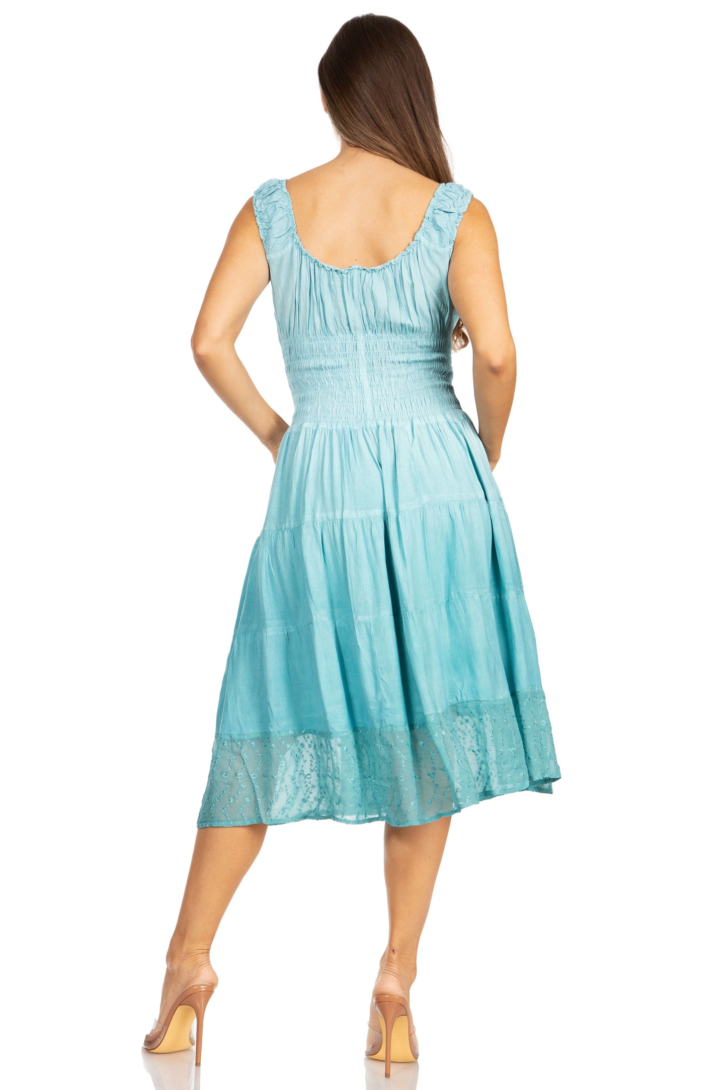 Sakkas Spring Maiden Ombre Peasant Dress - Concordia Style Boutique