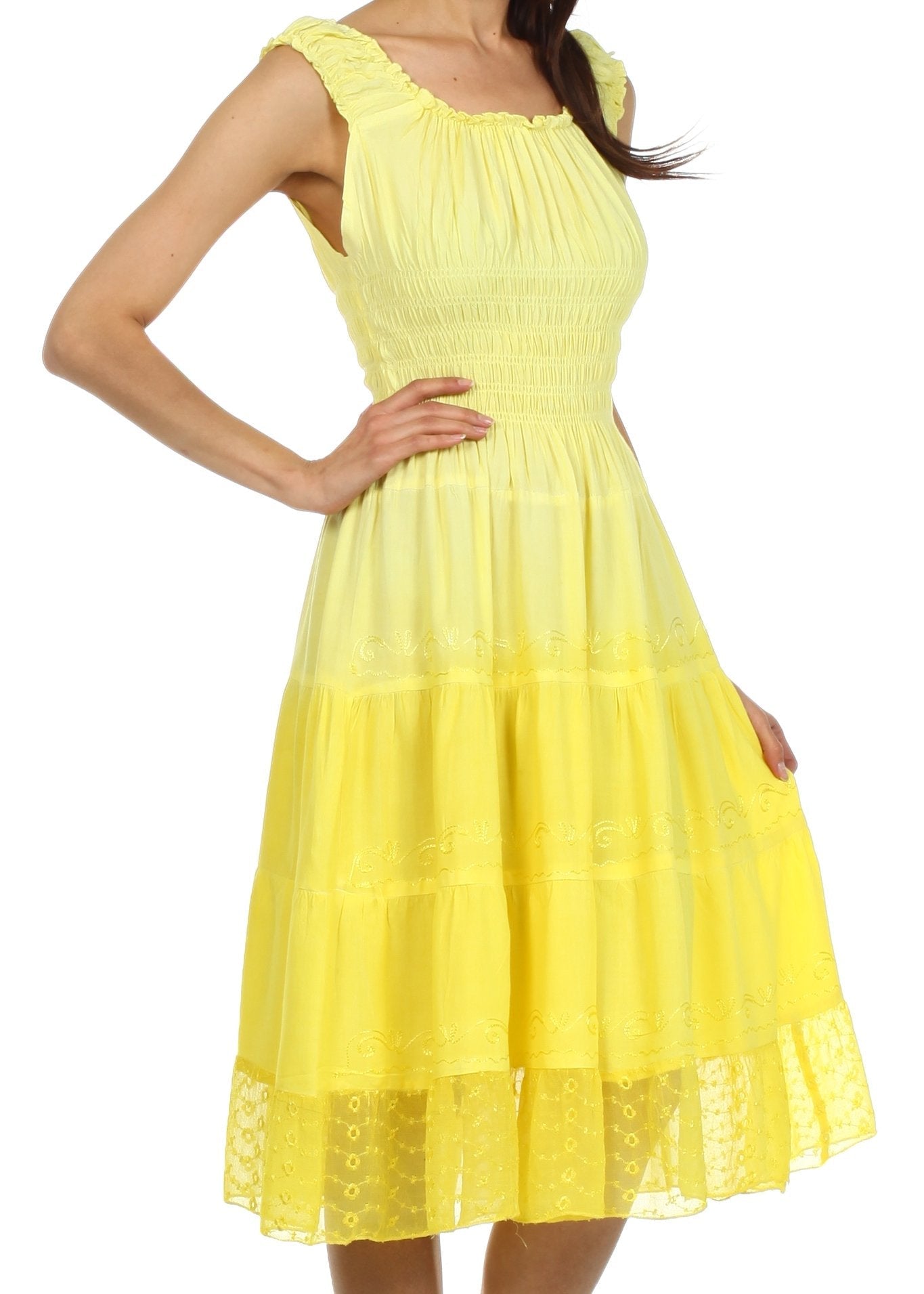 Sakkas Spring Maiden Ombre Peasant Dress - Concordia Style Boutique