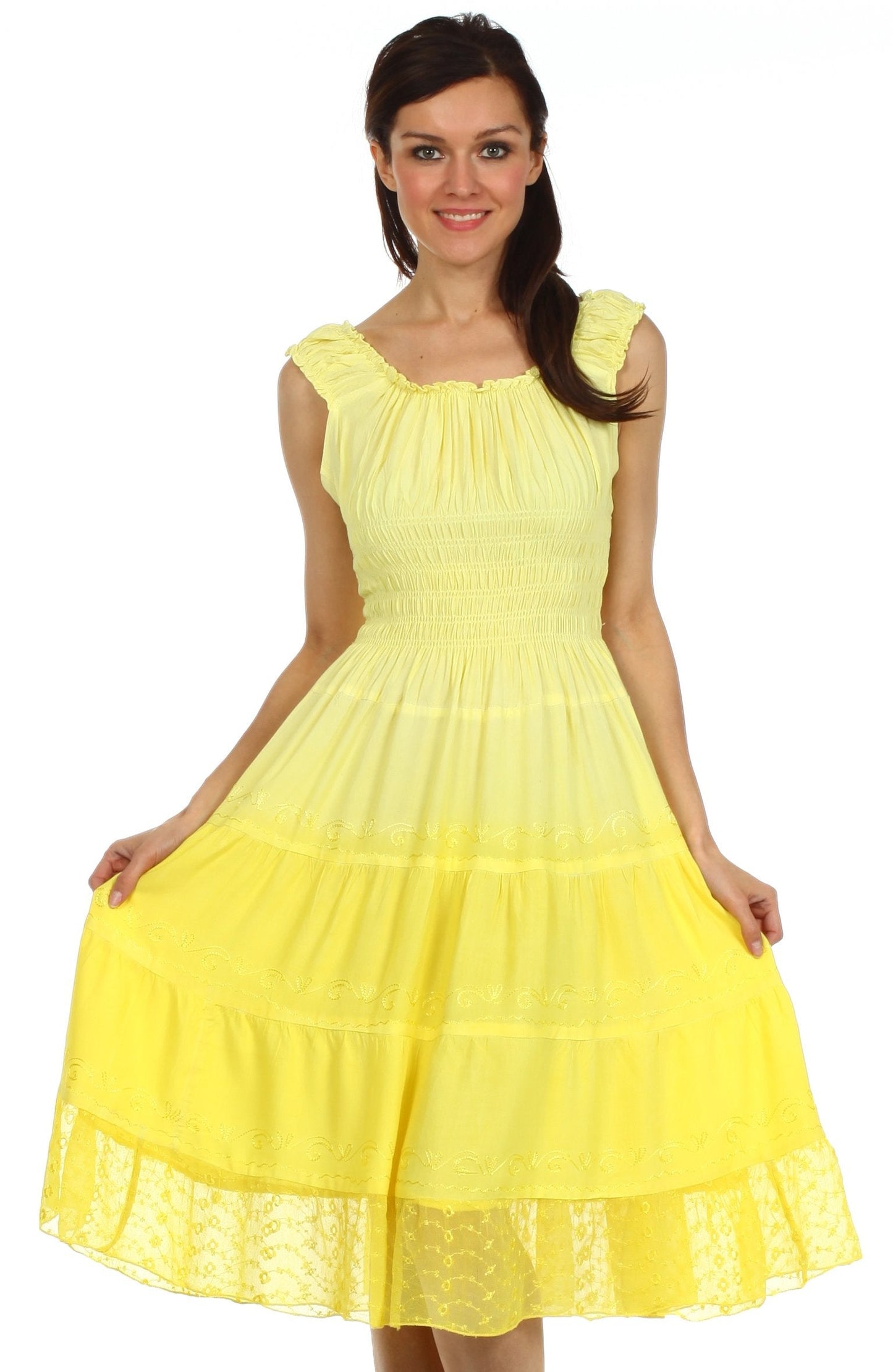 Sakkas Spring Maiden Ombre Peasant Dress - Concordia Style Boutique