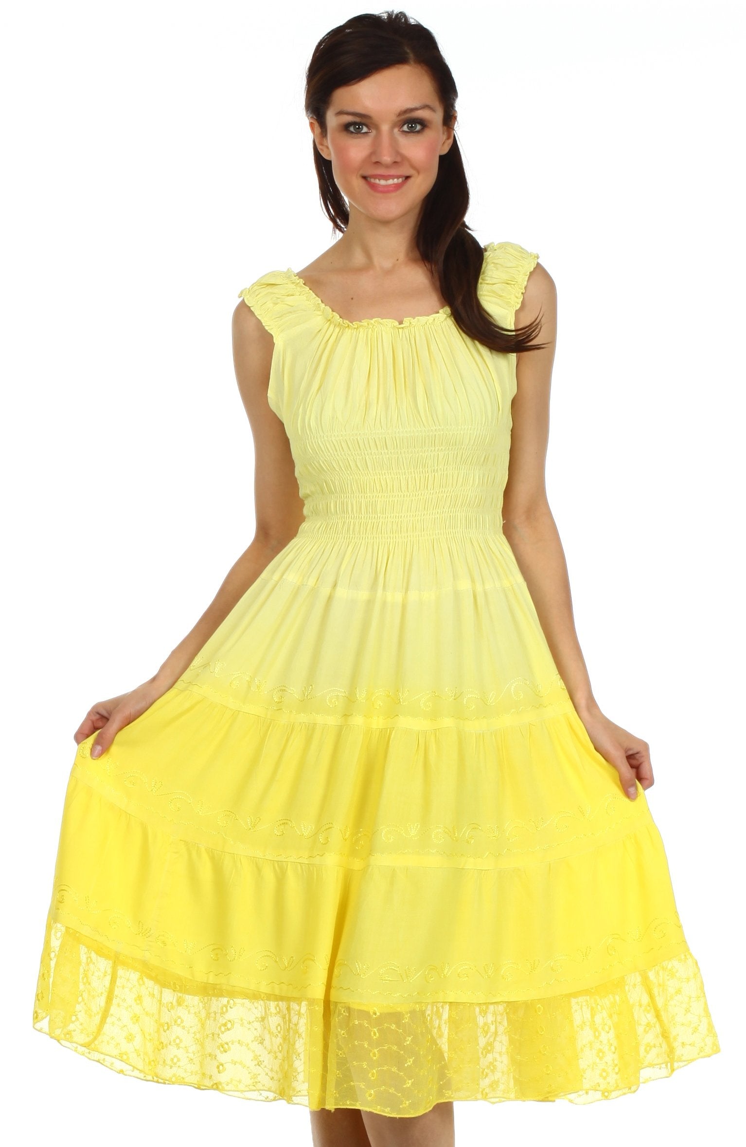 Sakkas Spring Maiden Ombre Peasant Dress - Concordia Style Boutique