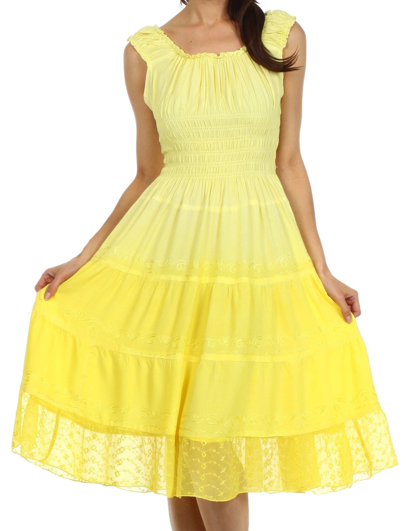 Sakkas Spring Maiden Ombre Peasant Dress - Concordia Style Boutique