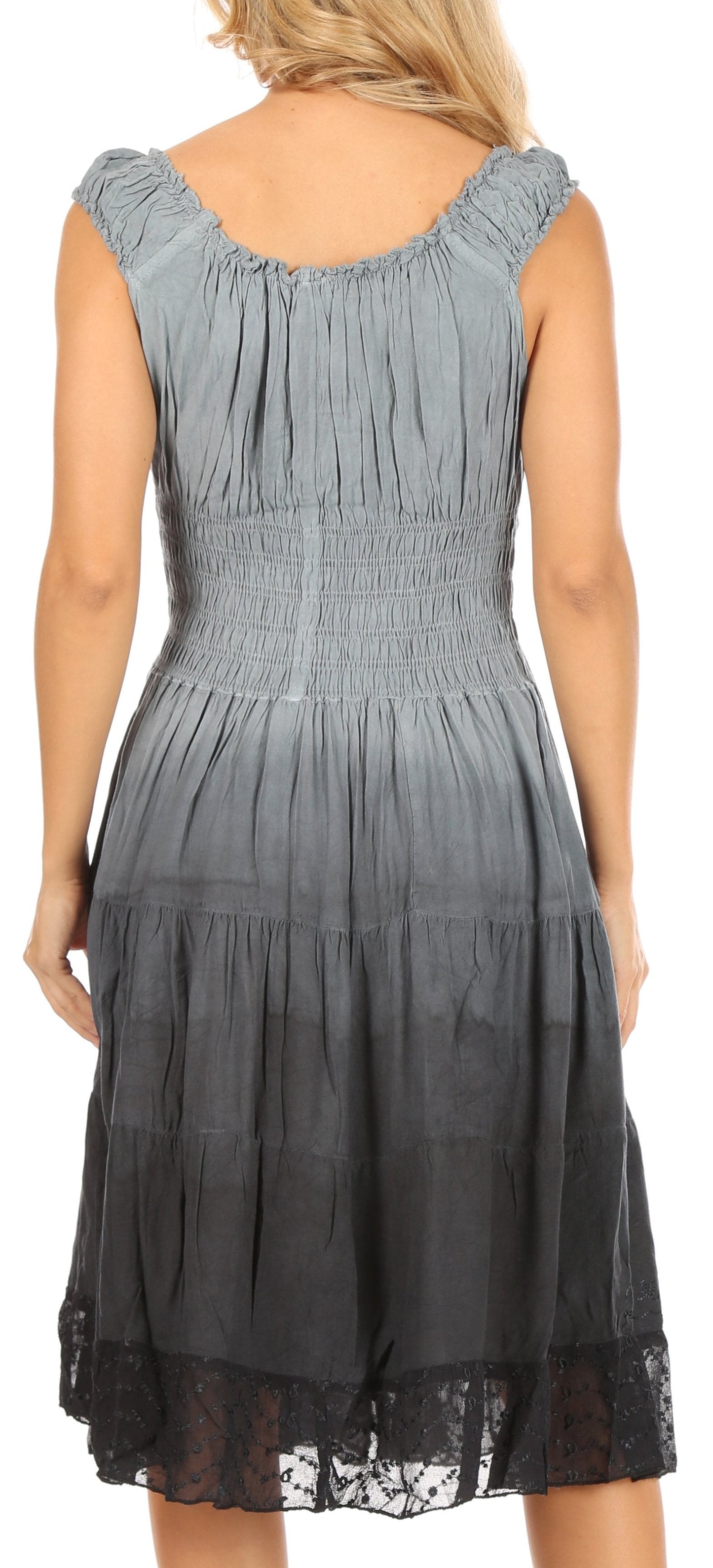 Sakkas Spring Maiden Ombre Peasant Dress - Concordia Style Boutique