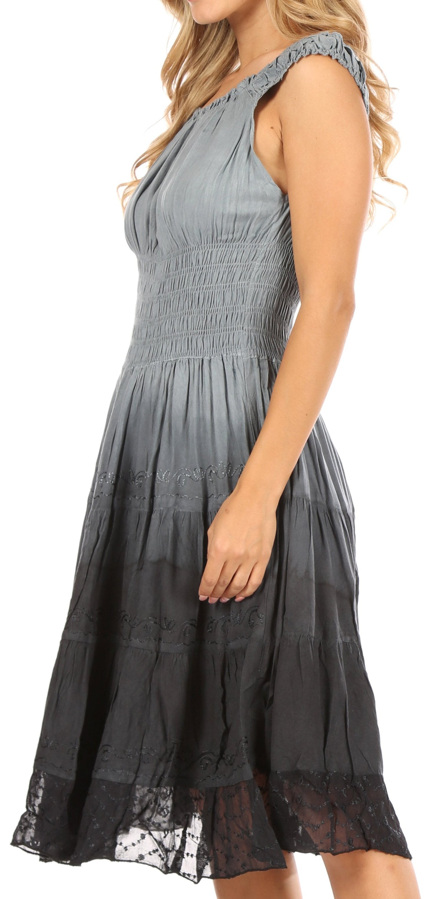 Sakkas Spring Maiden Ombre Peasant Dress - Concordia Style Boutique