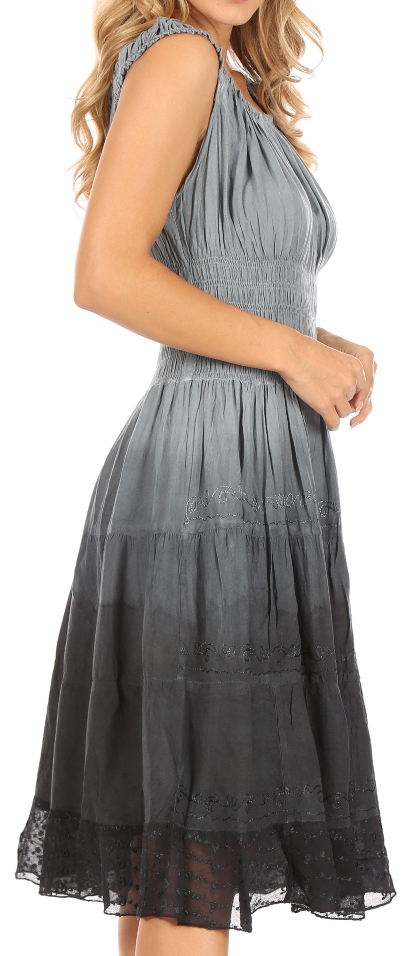 Sakkas Spring Maiden Ombre Peasant Dress - Concordia Style Boutique