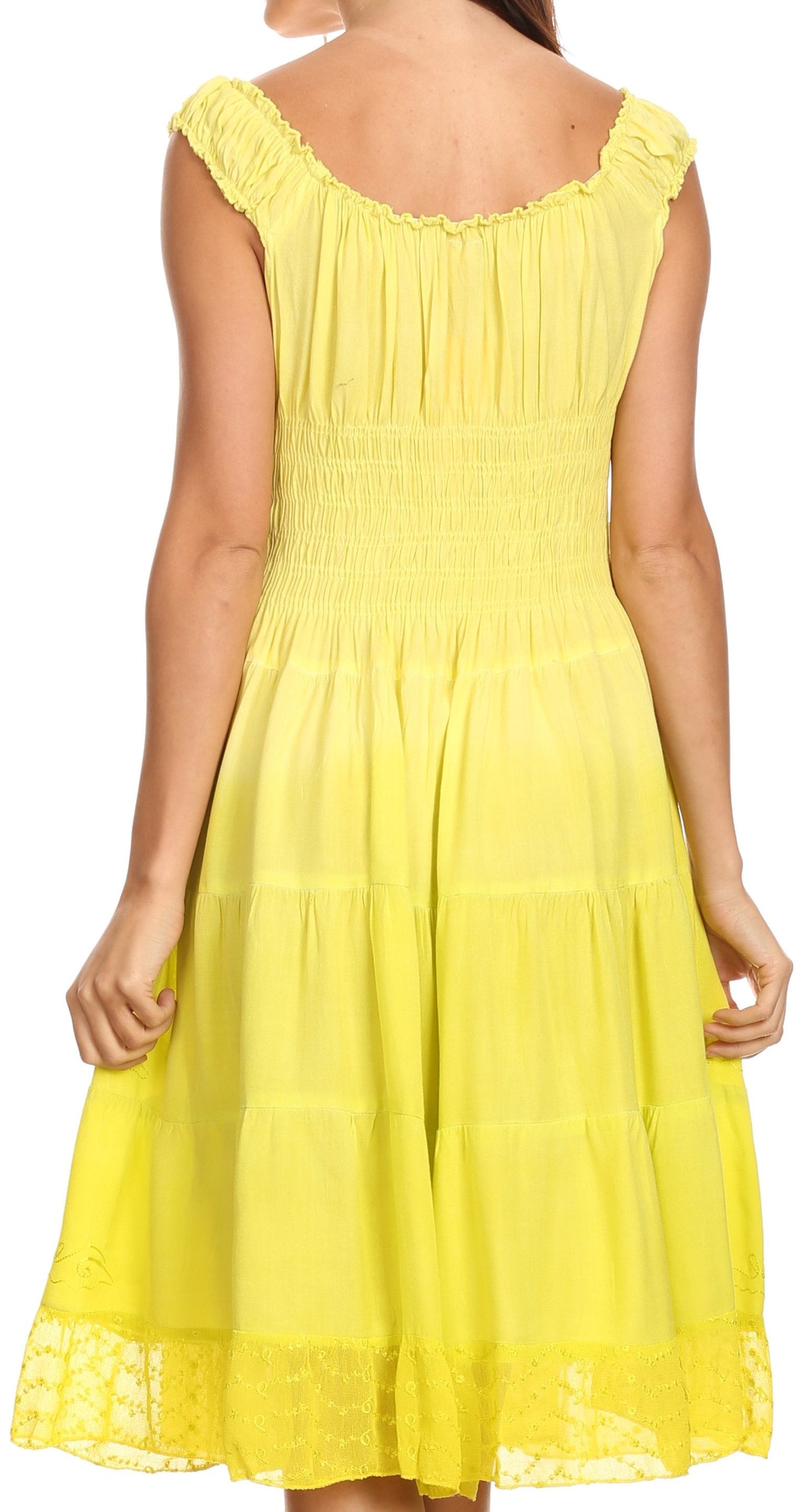 Sakkas Spring Maiden Ombre Peasant Dress - Concordia Style Boutique