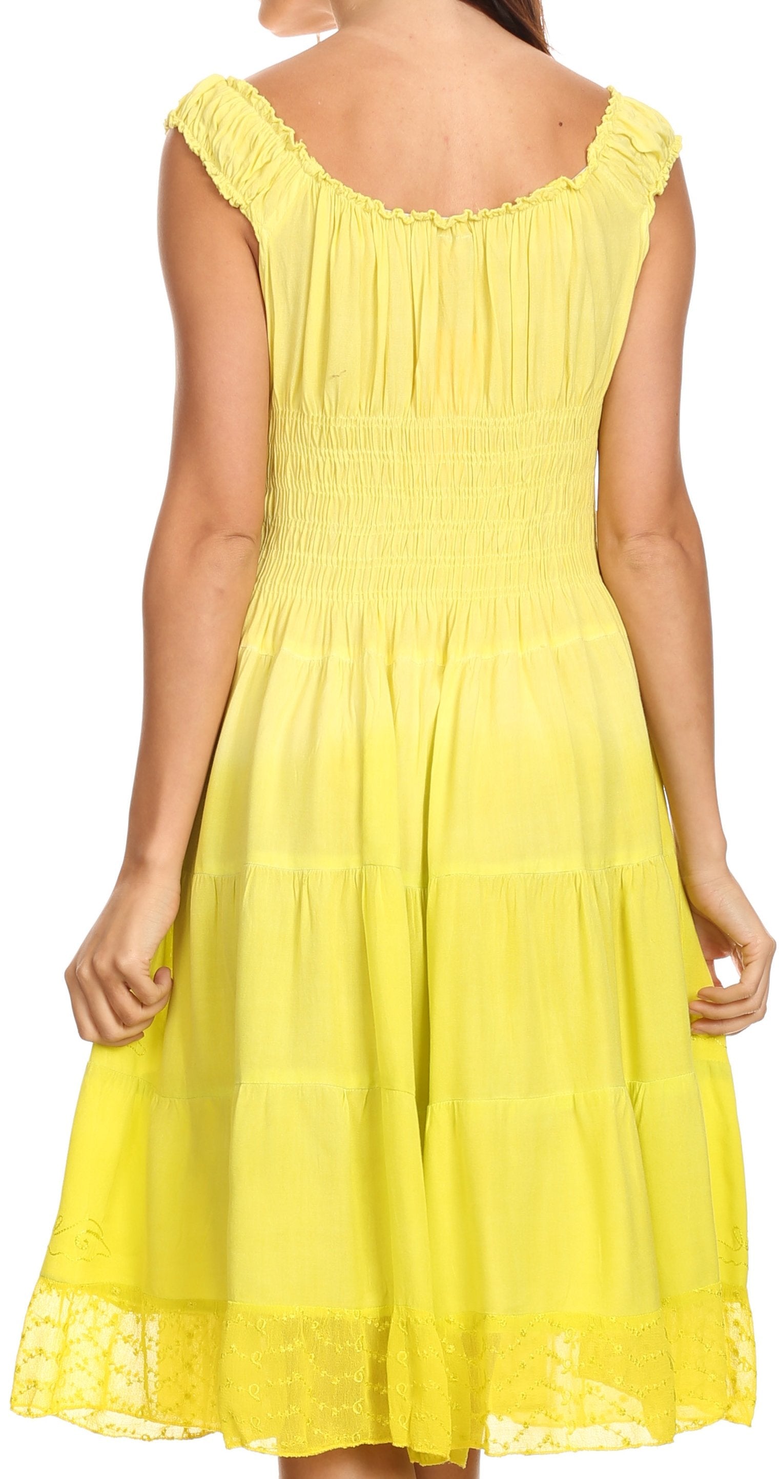 Sakkas Spring Maiden Ombre Peasant Dress - Concordia Style Boutique