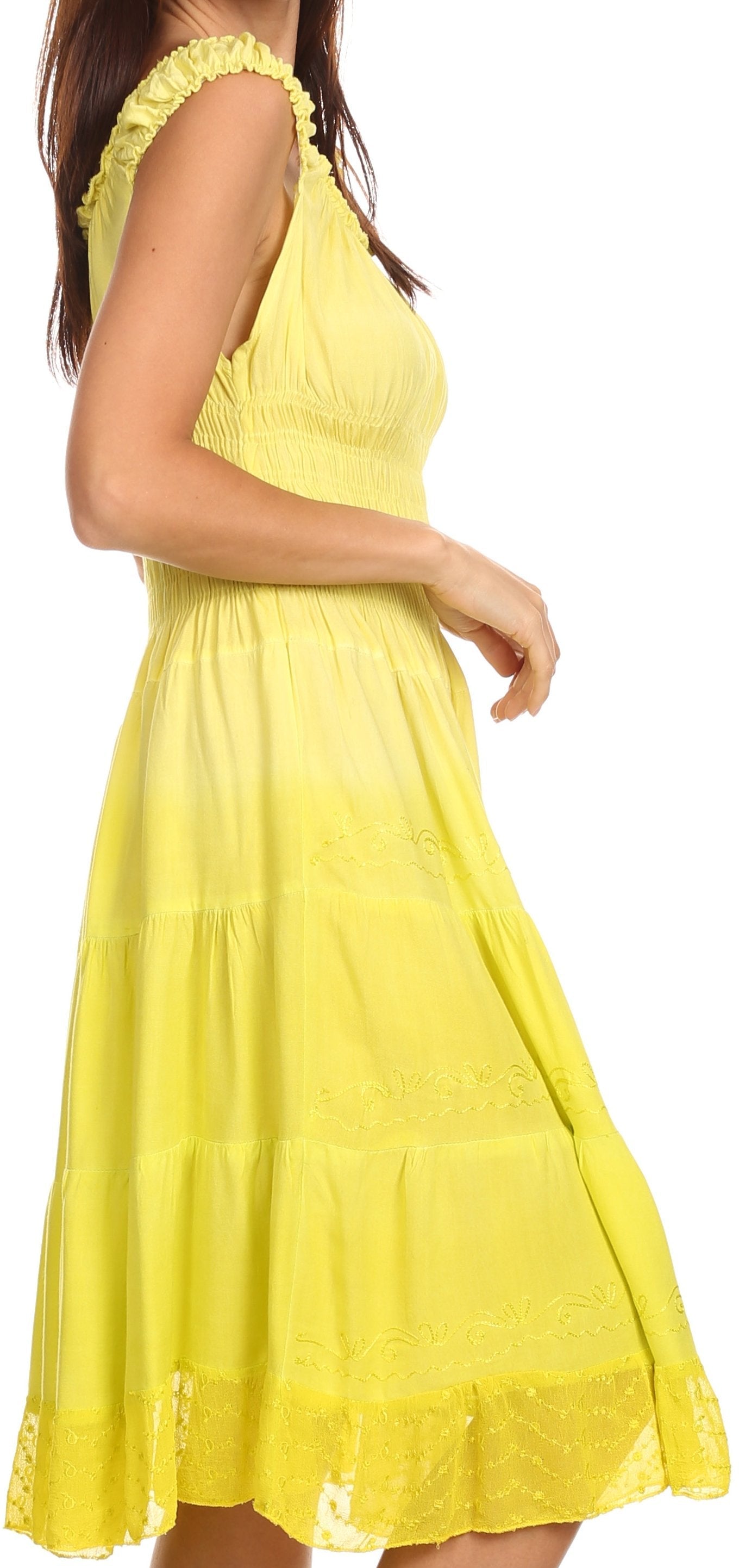 Sakkas Spring Maiden Ombre Peasant Dress - Concordia Style Boutique