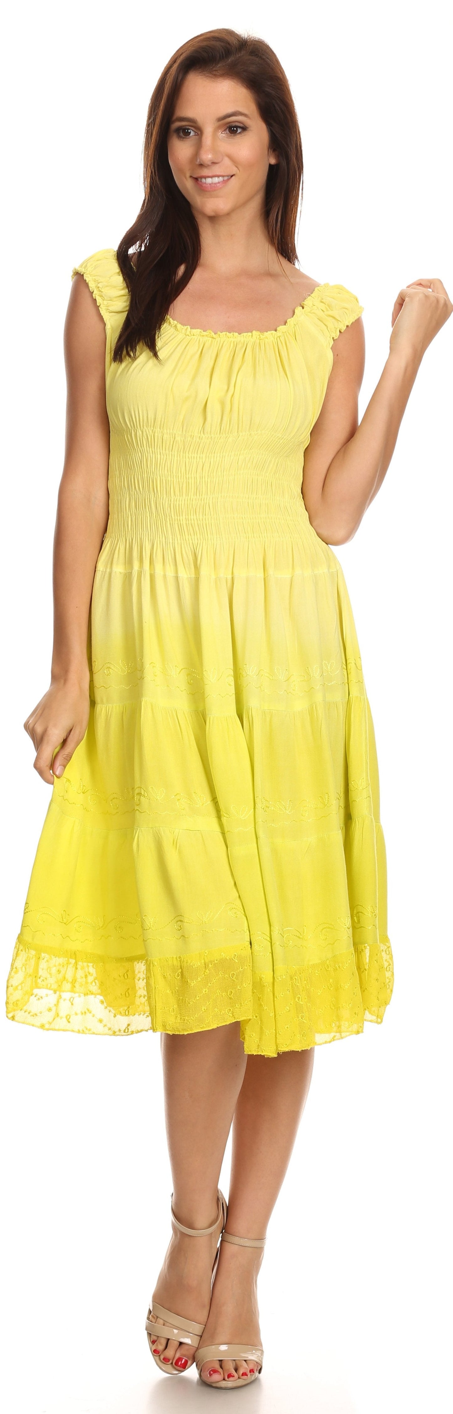 Sakkas Spring Maiden Ombre Peasant Dress - Concordia Style Boutique