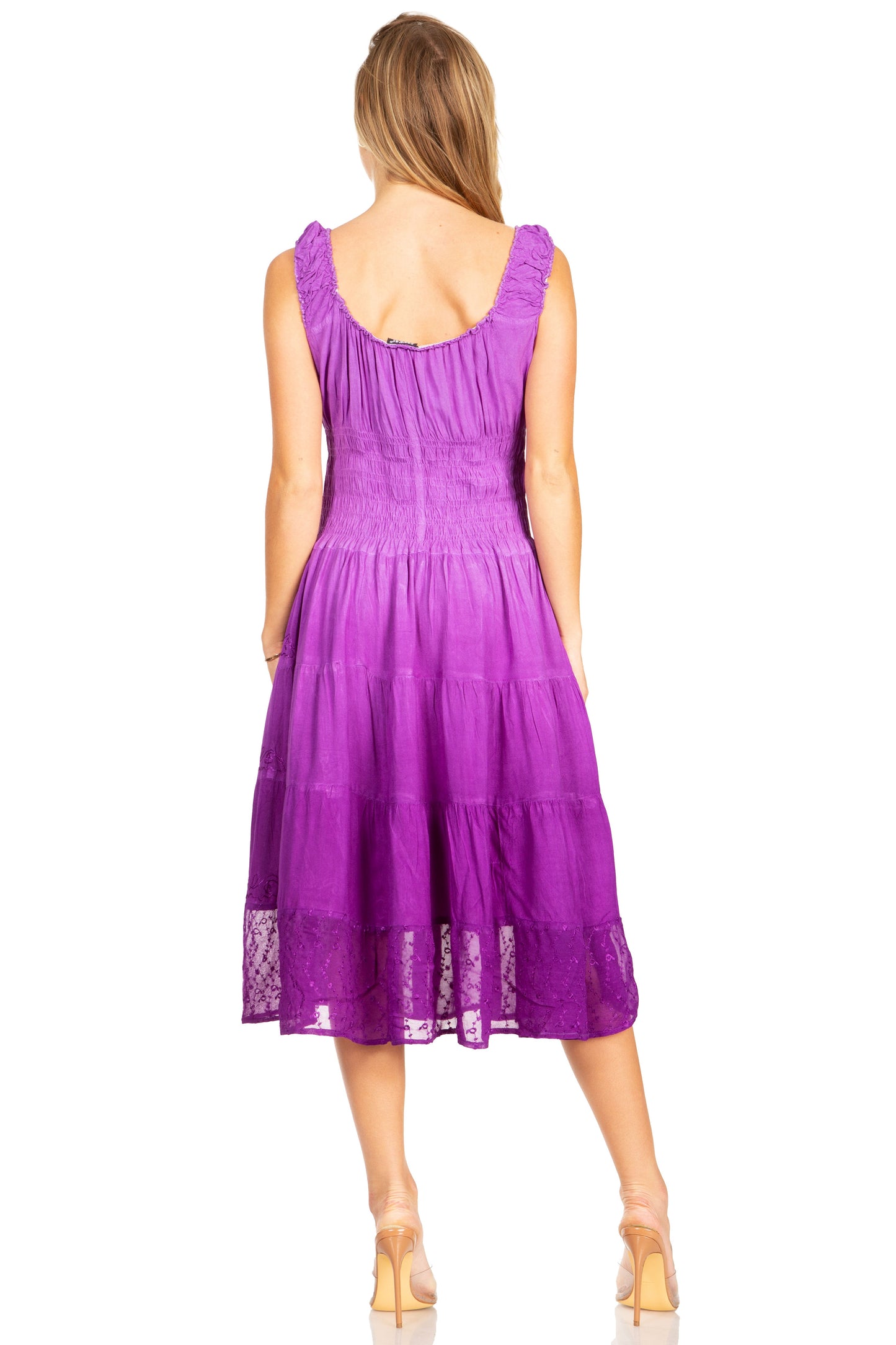 Sakkas Spring Maiden Ombre Peasant Dress - Concordia Style Boutique