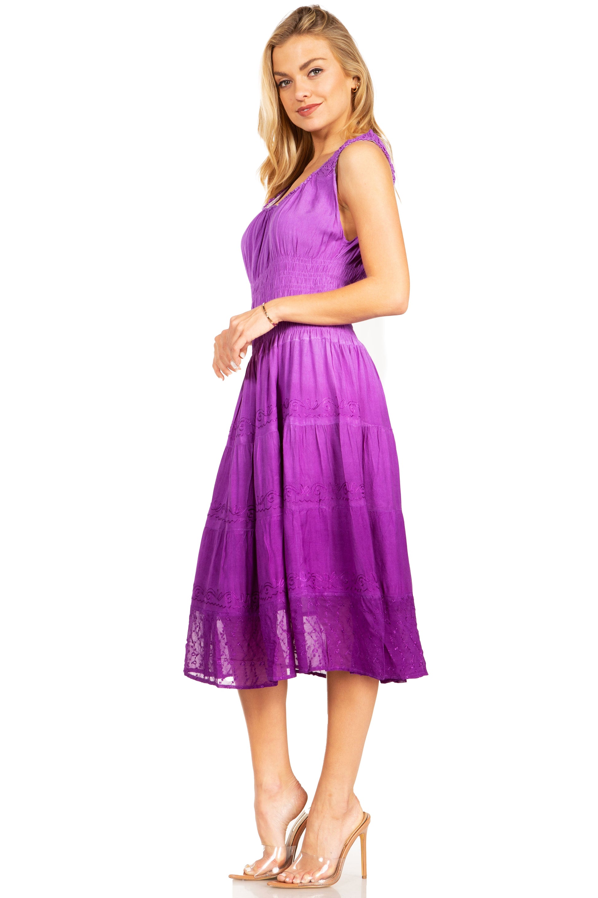 Sakkas Spring Maiden Ombre Peasant Dress - Concordia Style Boutique