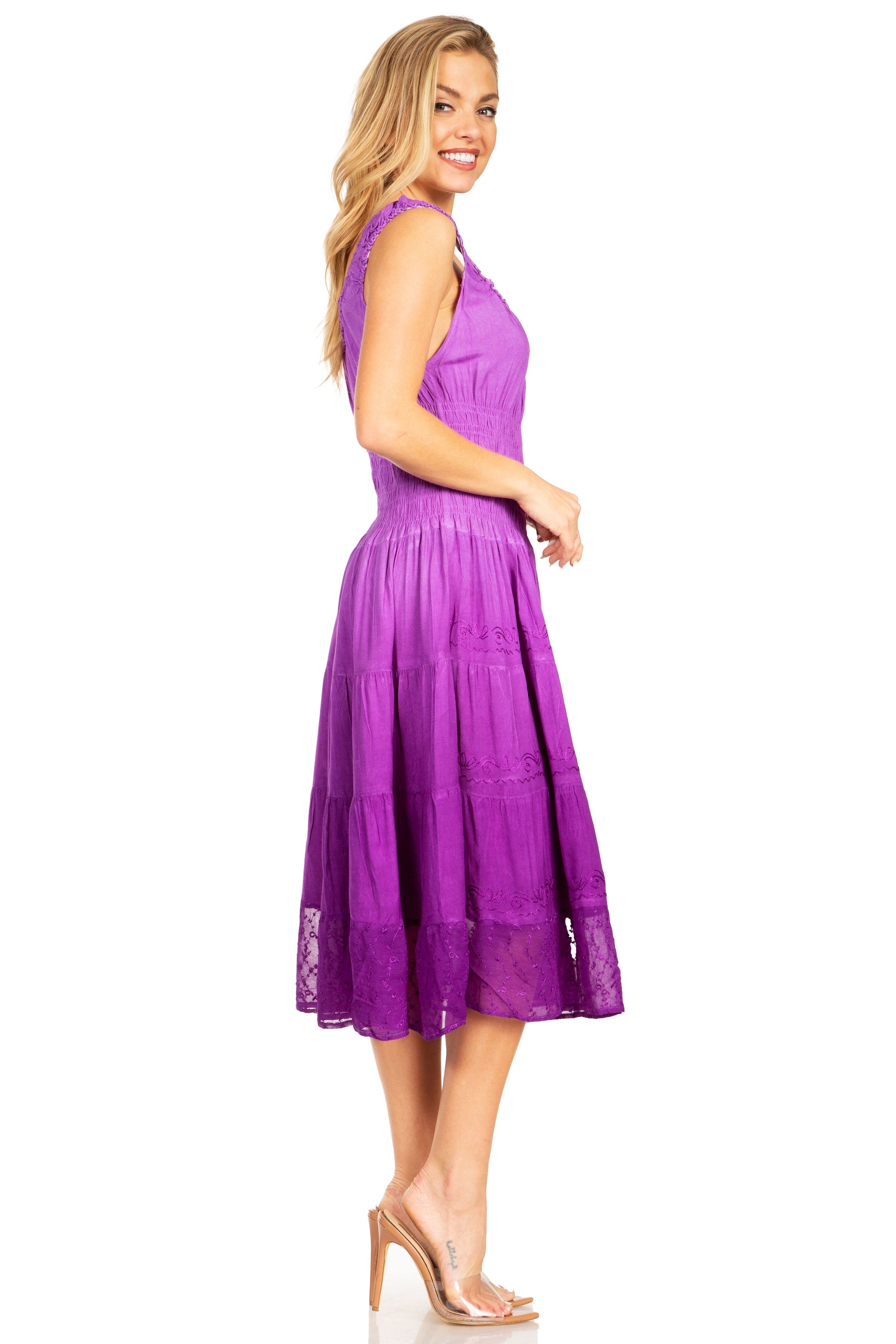 Sakkas Spring Maiden Ombre Peasant Dress - Concordia Style Boutique