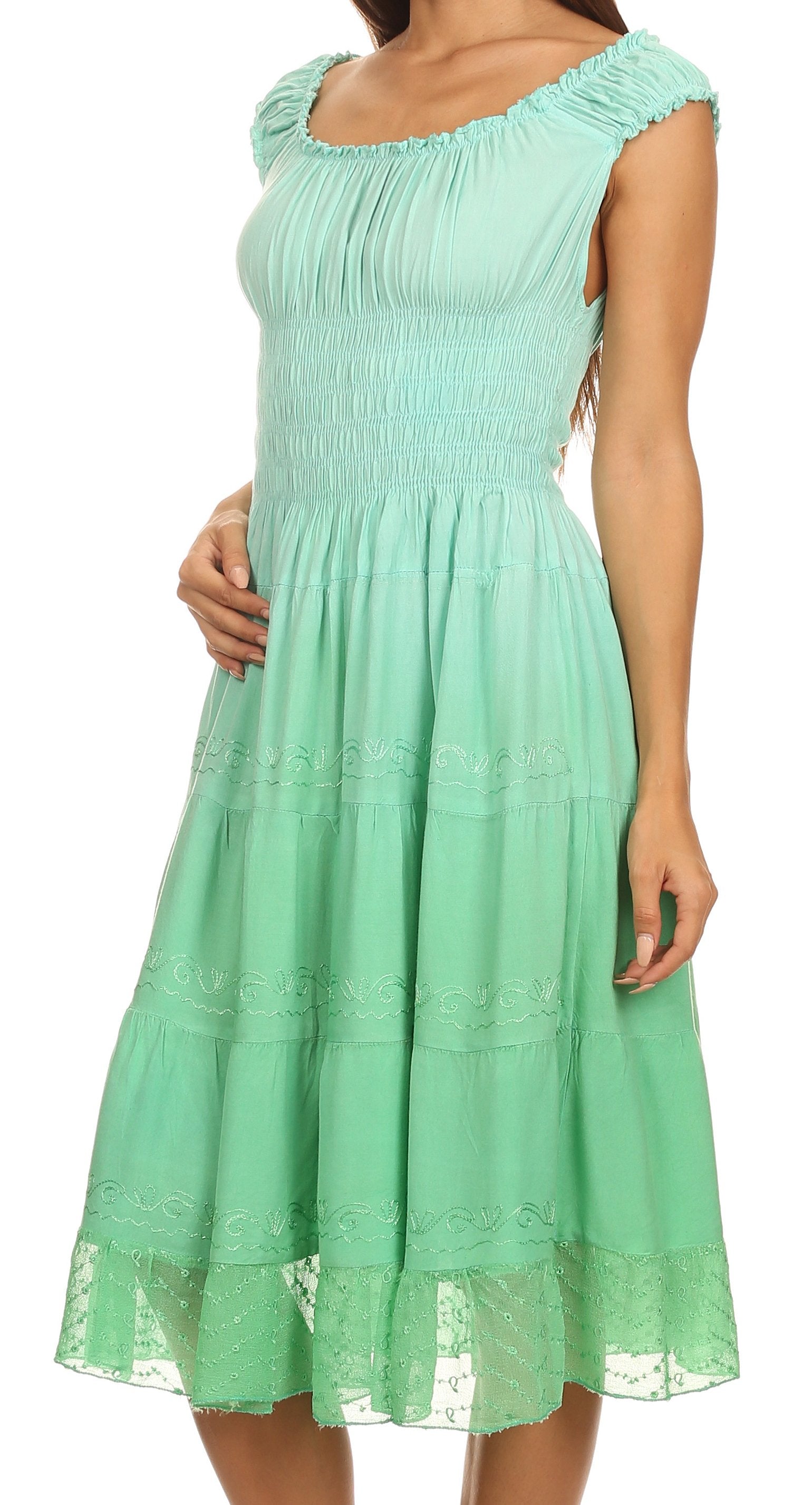Sakkas Spring Maiden Ombre Peasant Dress - Concordia Style Boutique