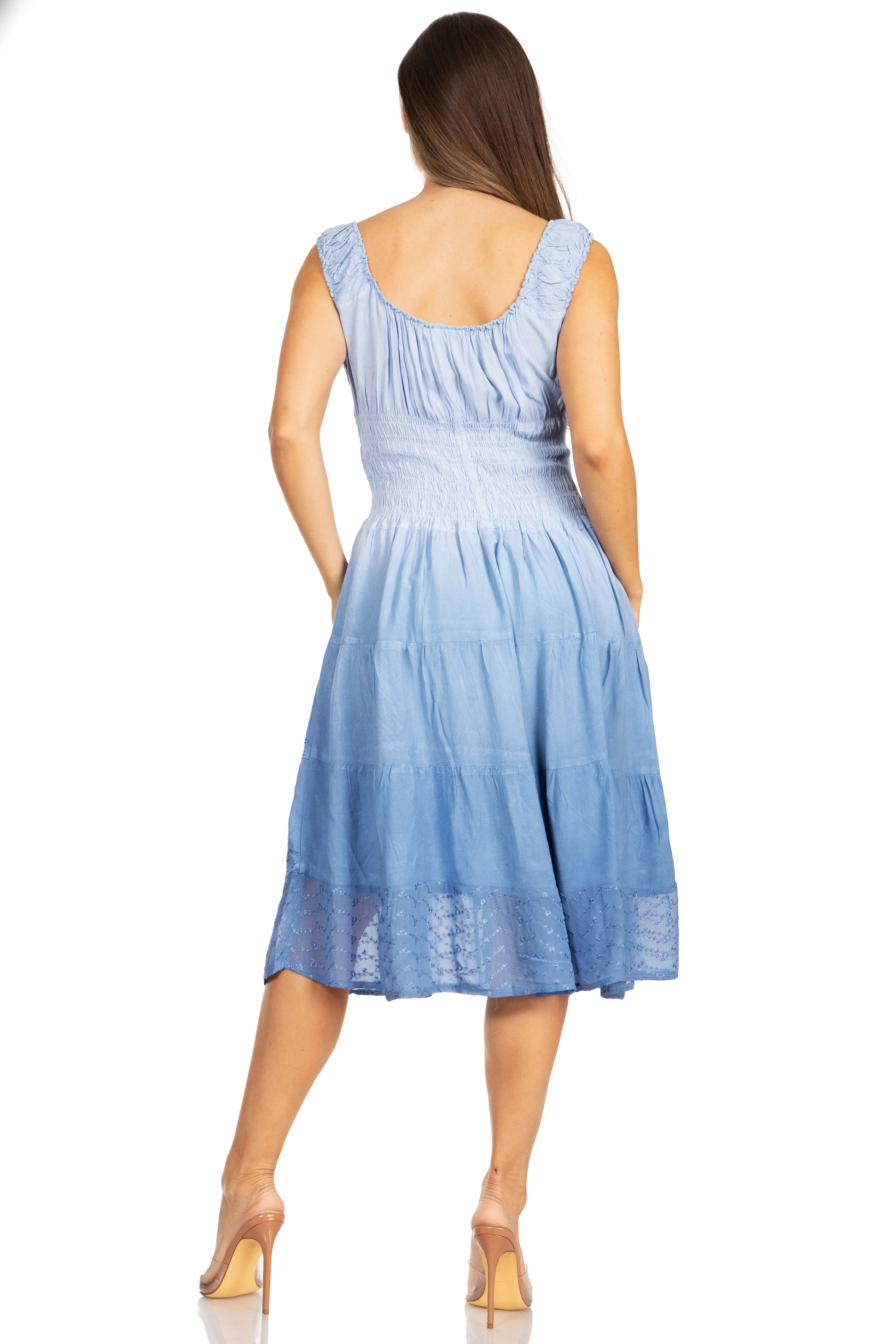 Sakkas Spring Maiden Ombre Peasant Dress - Concordia Style Boutique