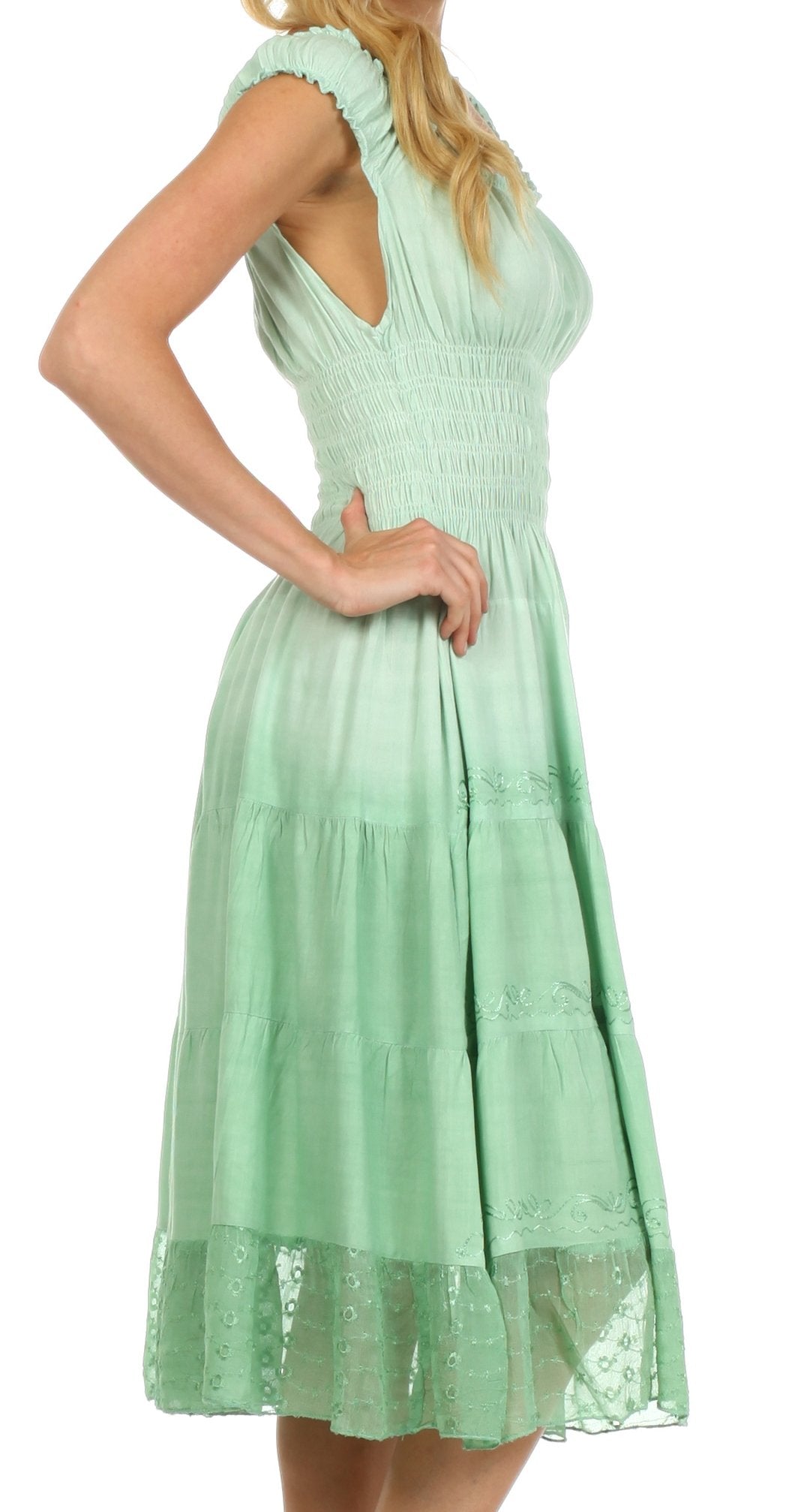 Sakkas Spring Maiden Ombre Peasant Dress - Concordia Style Boutique