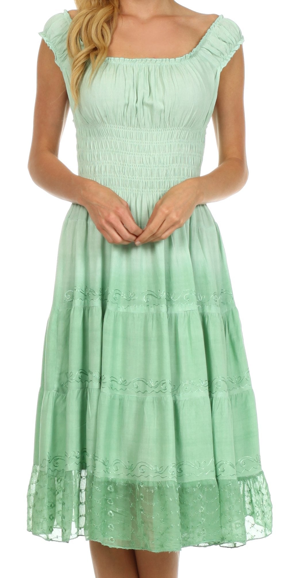 Sakkas Spring Maiden Ombre Peasant Dress - Concordia Style Boutique