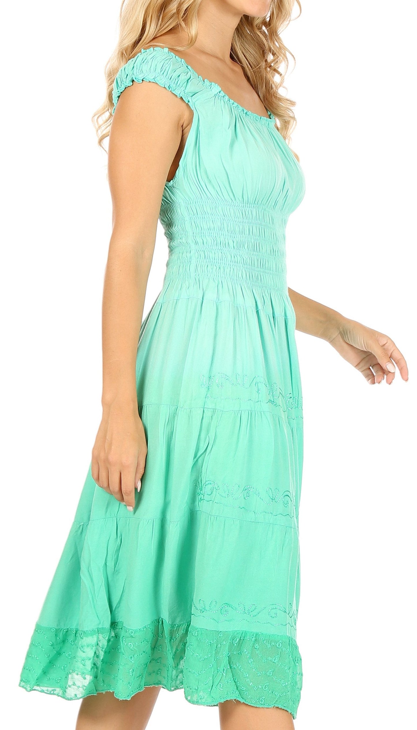 Sakkas Spring Maiden Ombre Peasant Dress - Concordia Style Boutique