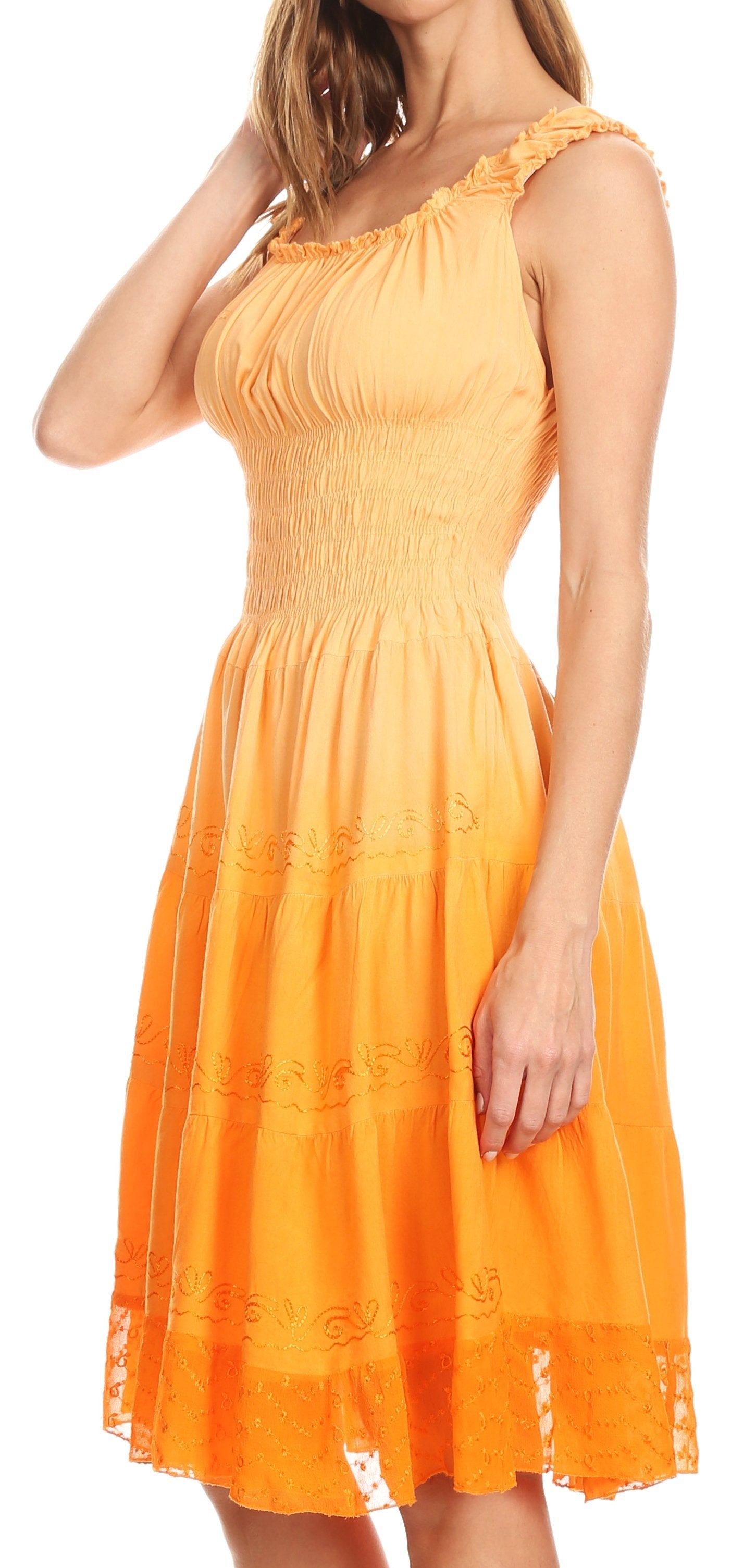 Sakkas Spring Maiden Ombre Peasant Dress - Concordia Style Boutique