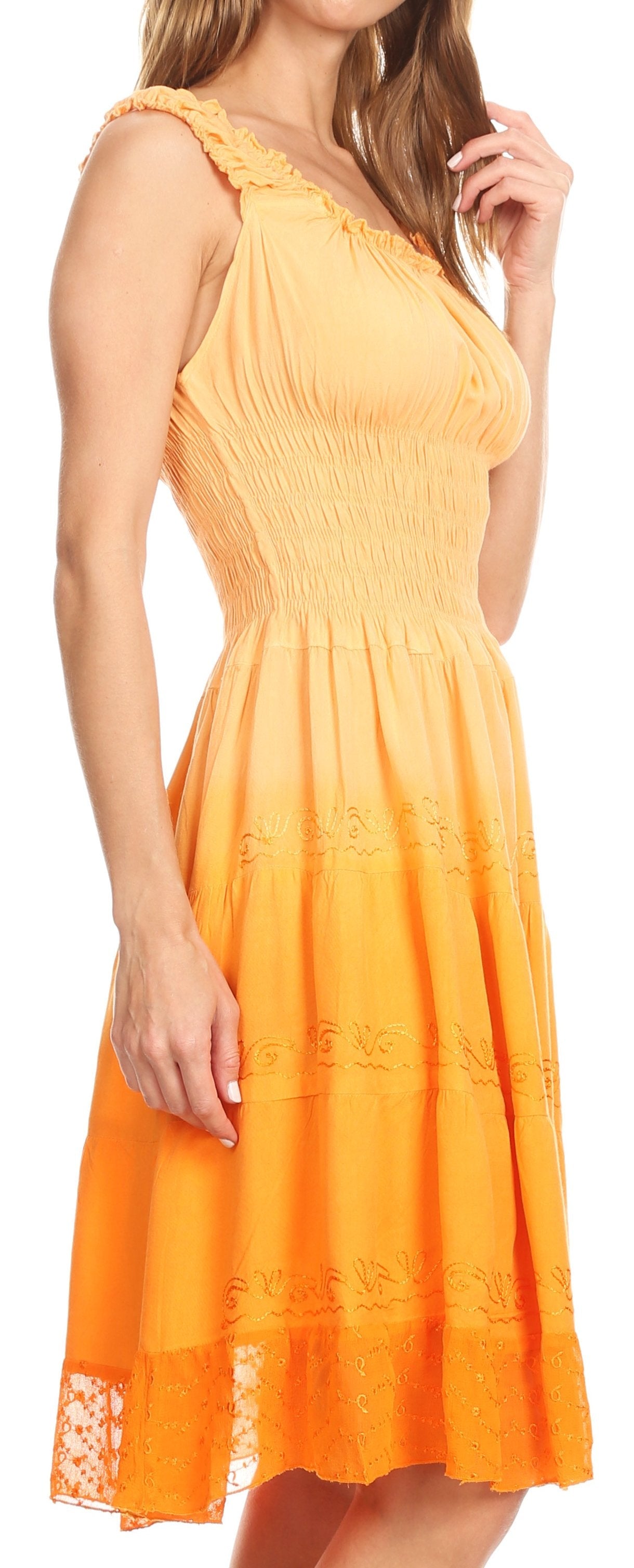 Sakkas Spring Maiden Ombre Peasant Dress - Concordia Style Boutique