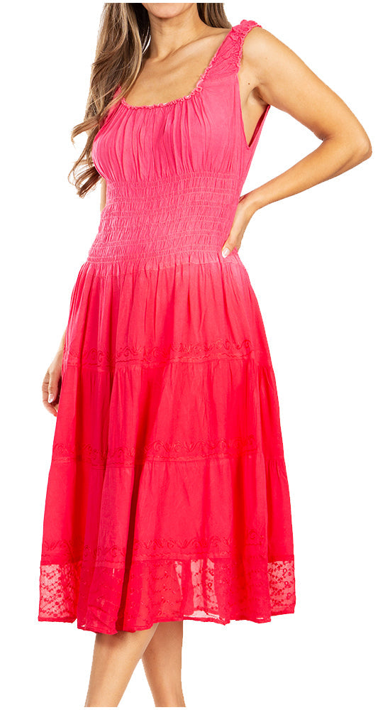 Sakkas Spring Maiden Ombre Peasant Dress - Concordia Style Boutique