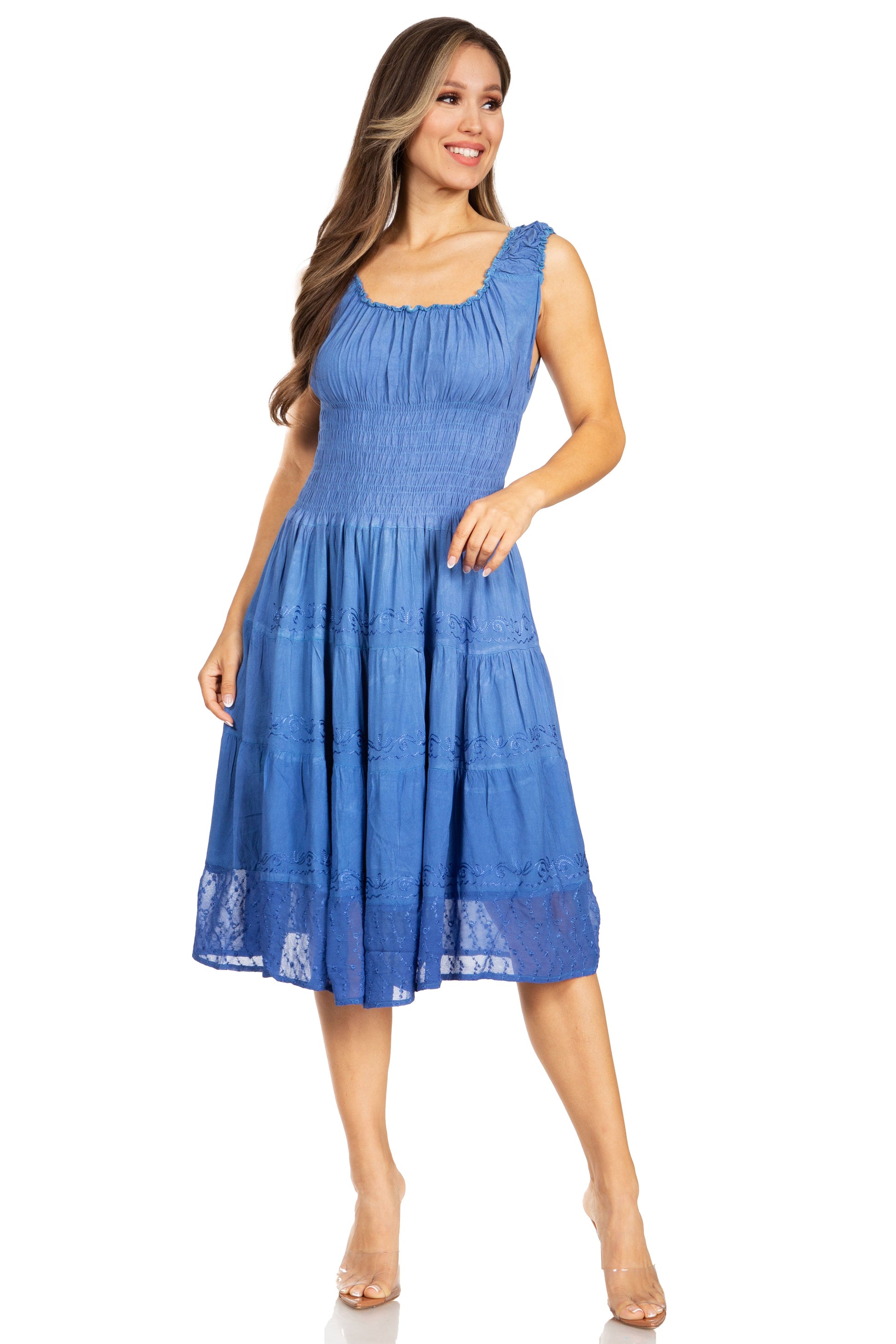Sakkas Spring Maiden Ombre Peasant Dress - Concordia Style Boutique