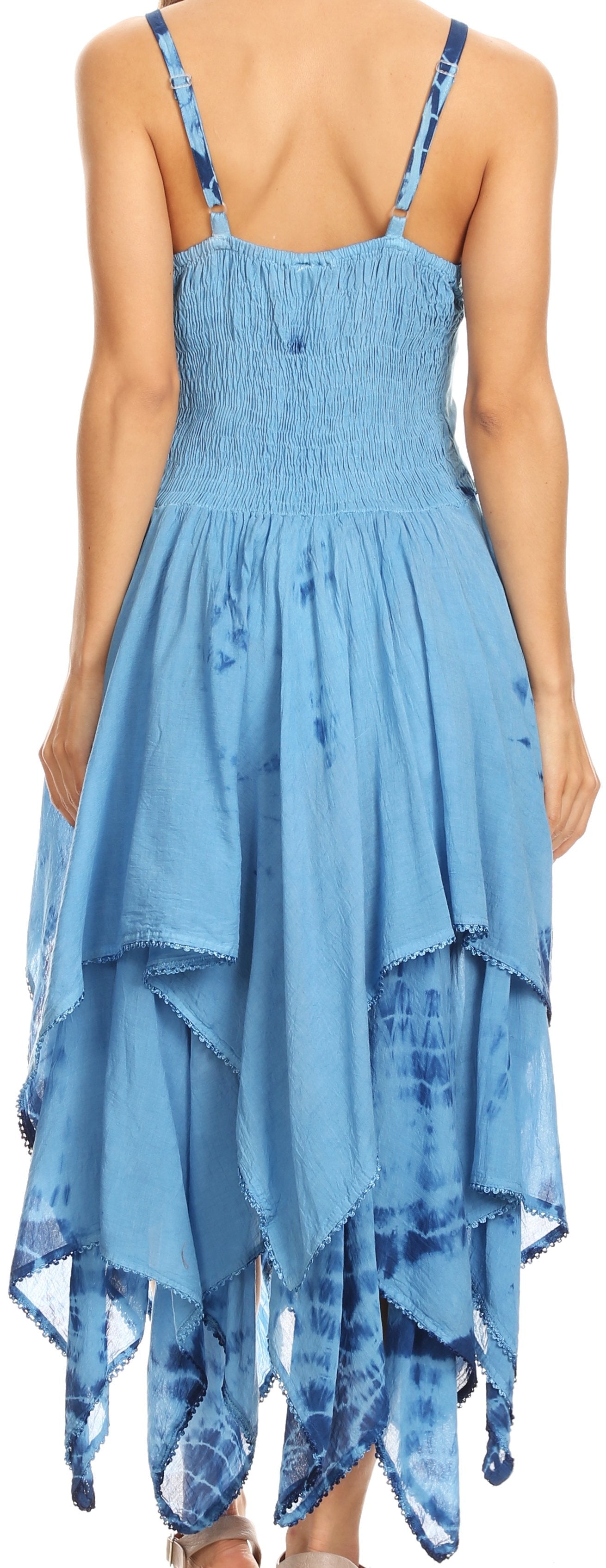 Sakkas Annabella Corset Bodice Handkerchief Hem Dress - Concordia Style Boutique