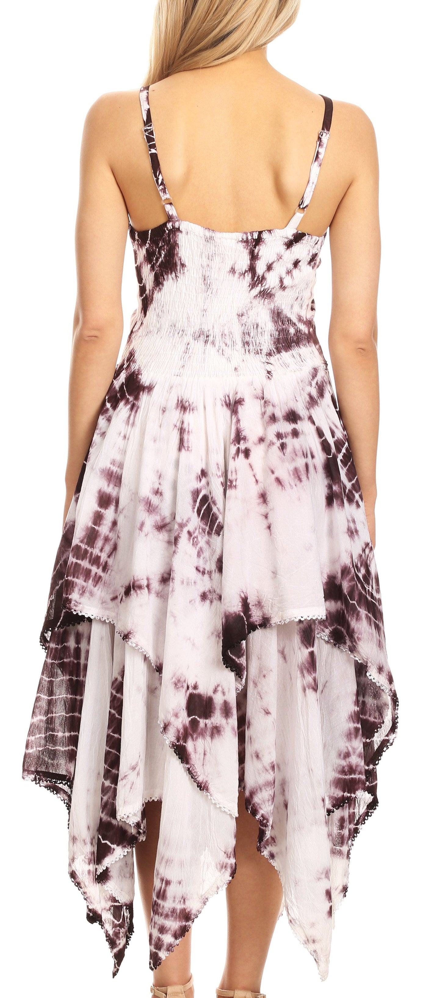 Sakkas Annabella Corset Bodice Handkerchief Hem Dress - Concordia Style Boutique