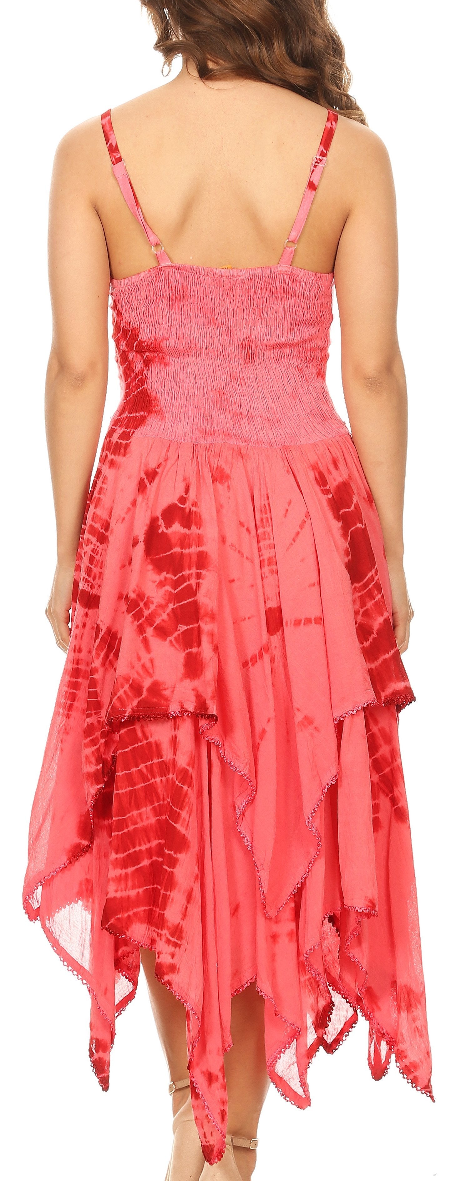 Sakkas Annabella Corset Bodice Handkerchief Hem Dress - Concordia Style Boutique