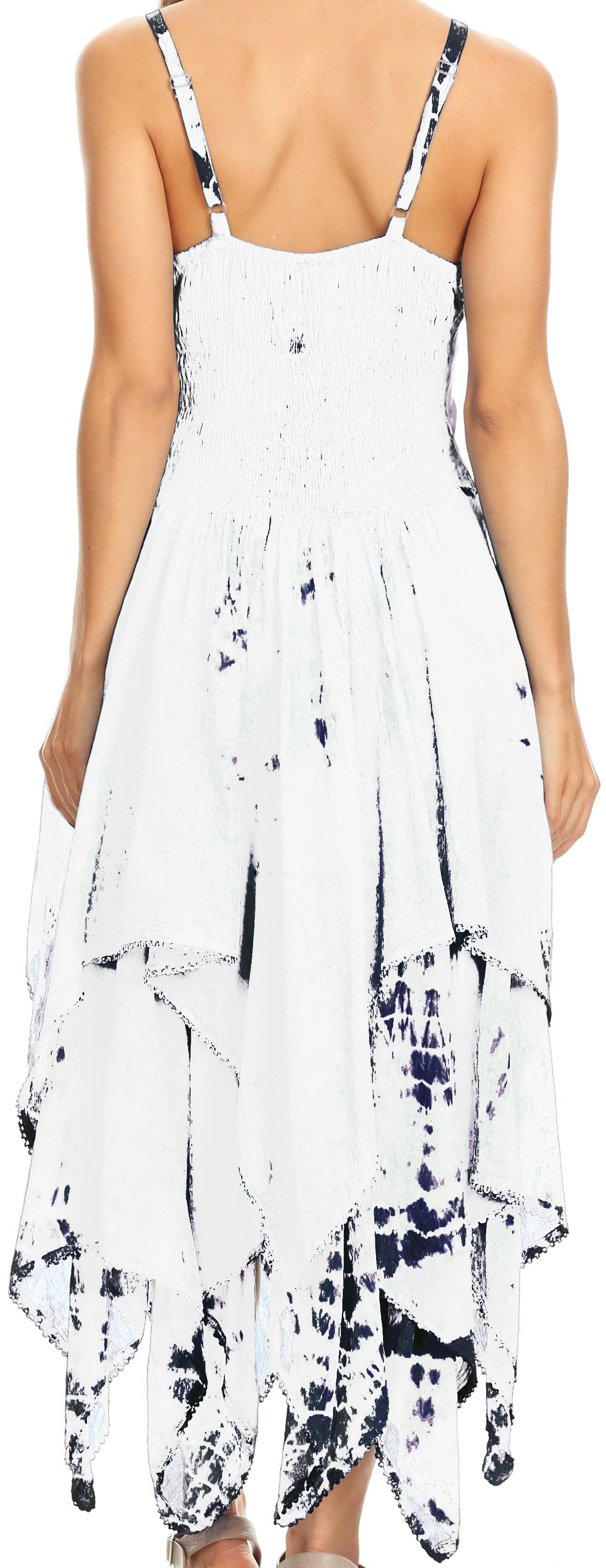 Sakkas Annabella Corset Bodice Handkerchief Hem Dress - Concordia Style Boutique