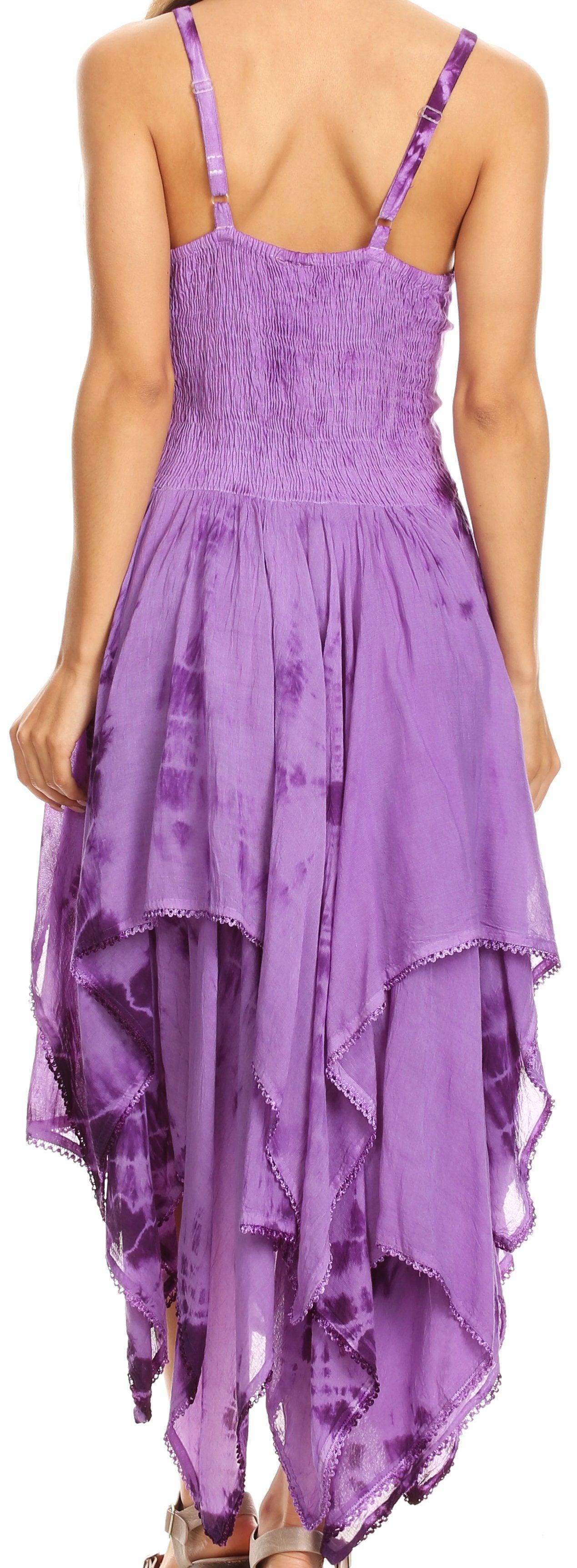 Sakkas Annabella Corset Bodice Handkerchief Hem Dress - Concordia Style Boutique