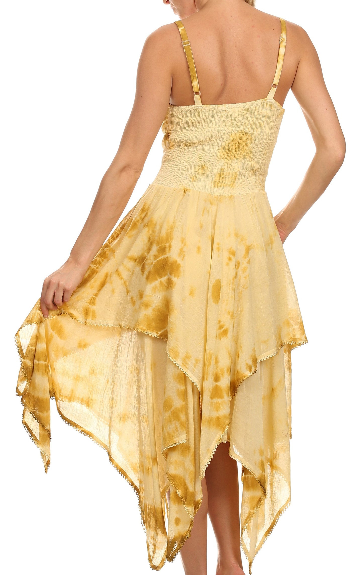 Sakkas Annabella Corset Bodice Handkerchief Hem Dress - Concordia Style Boutique