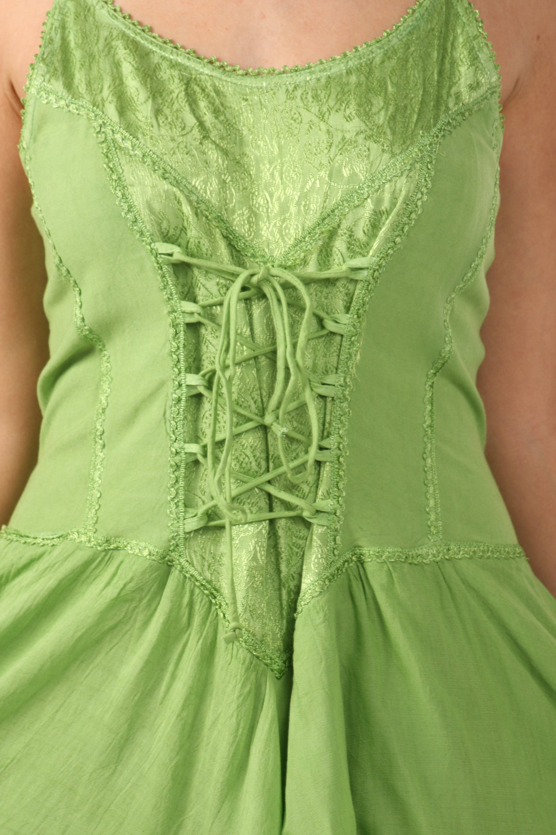 Sakkas Lady Mary Jacquard Corset Style Bodice Lightweight Handkerchief Hem Dress - Concordia Style Boutique