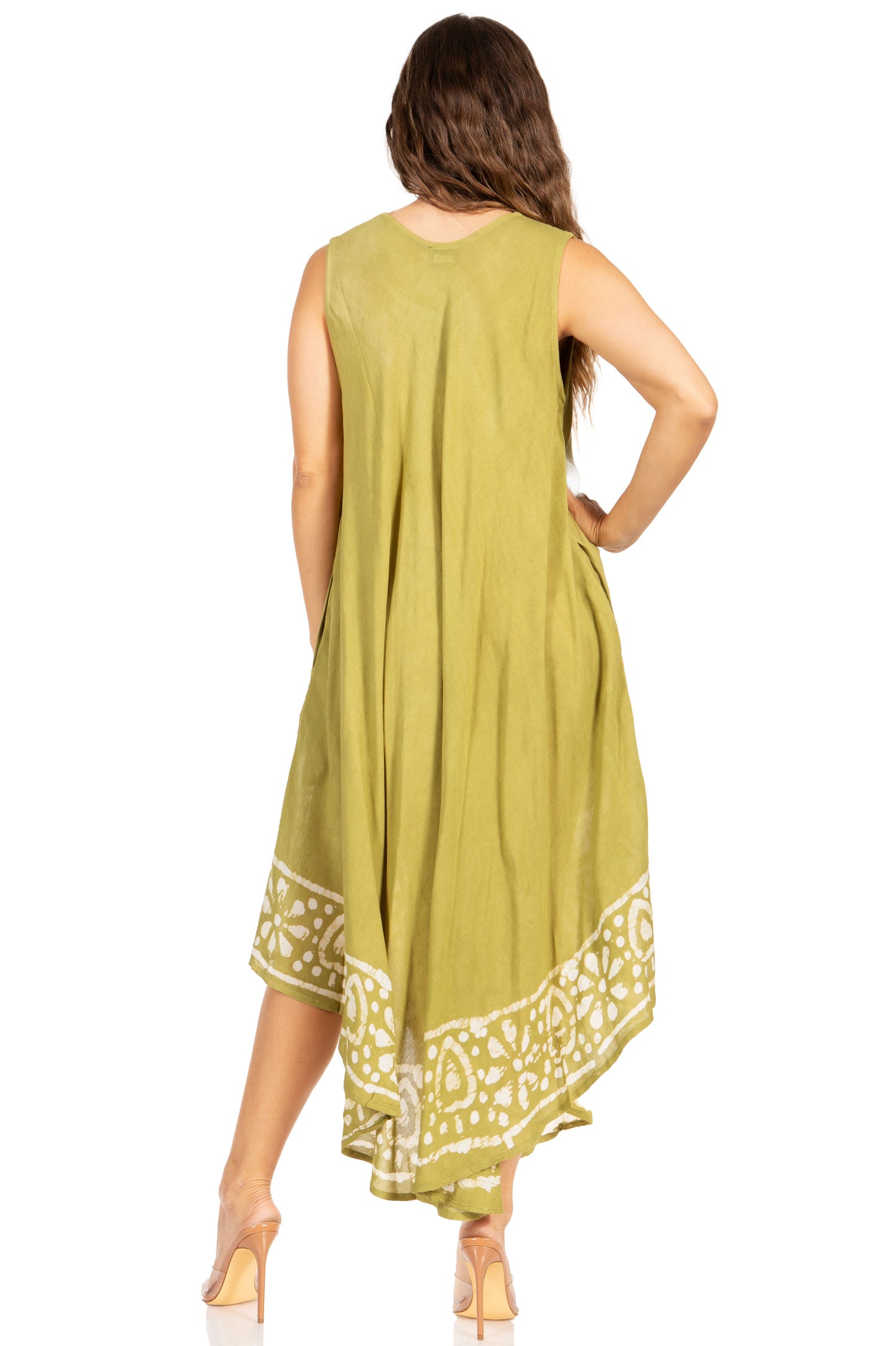 Sakkas Batik Flower Caftan Tank Dress / Cover Up - Concordia Style Boutique