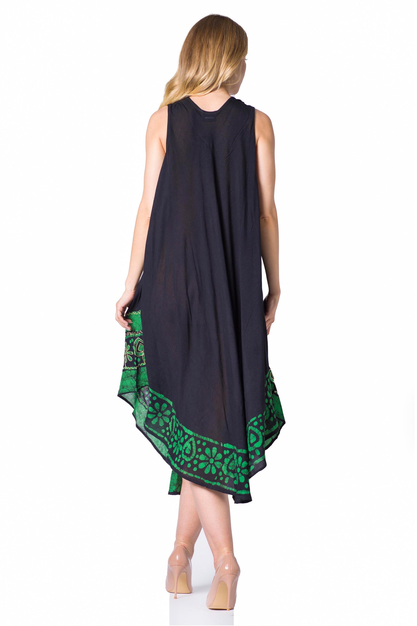 Sakkas Batik Flower Caftan Tank Dress / Cover Up - Concordia Style Boutique