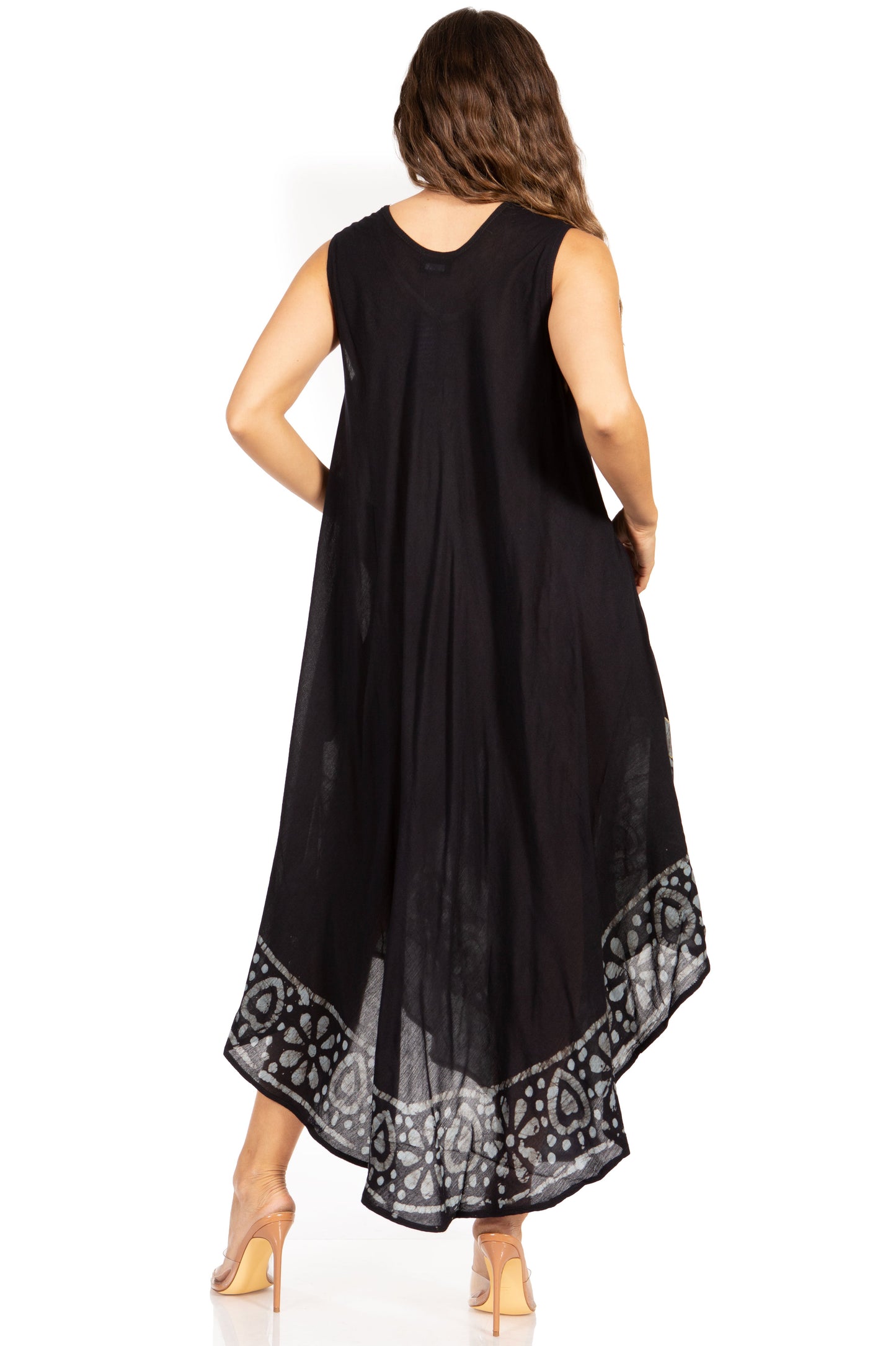 Sakkas Batik Flower Caftan Tank Dress / Cover Up - Concordia Style Boutique