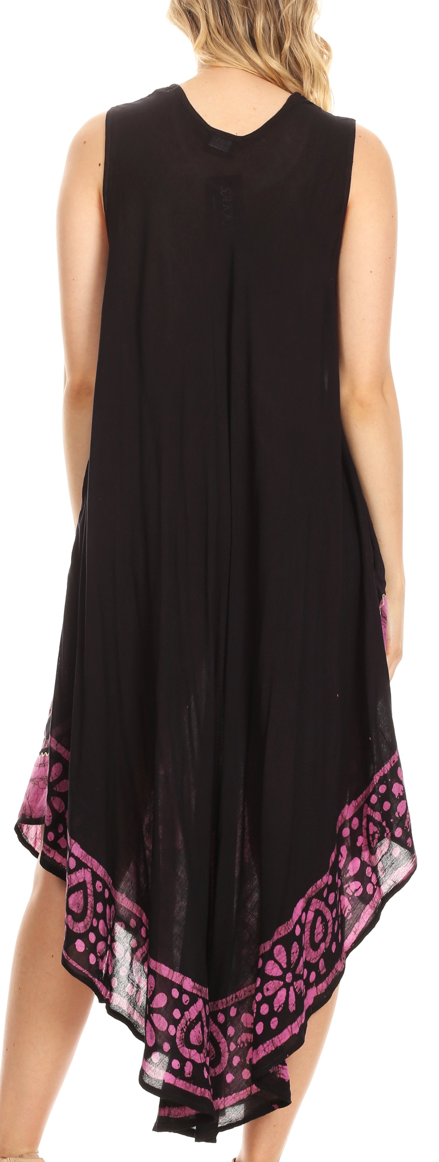 Sakkas Batik Flower Caftan Tank Dress / Cover Up - Concordia Style Boutique