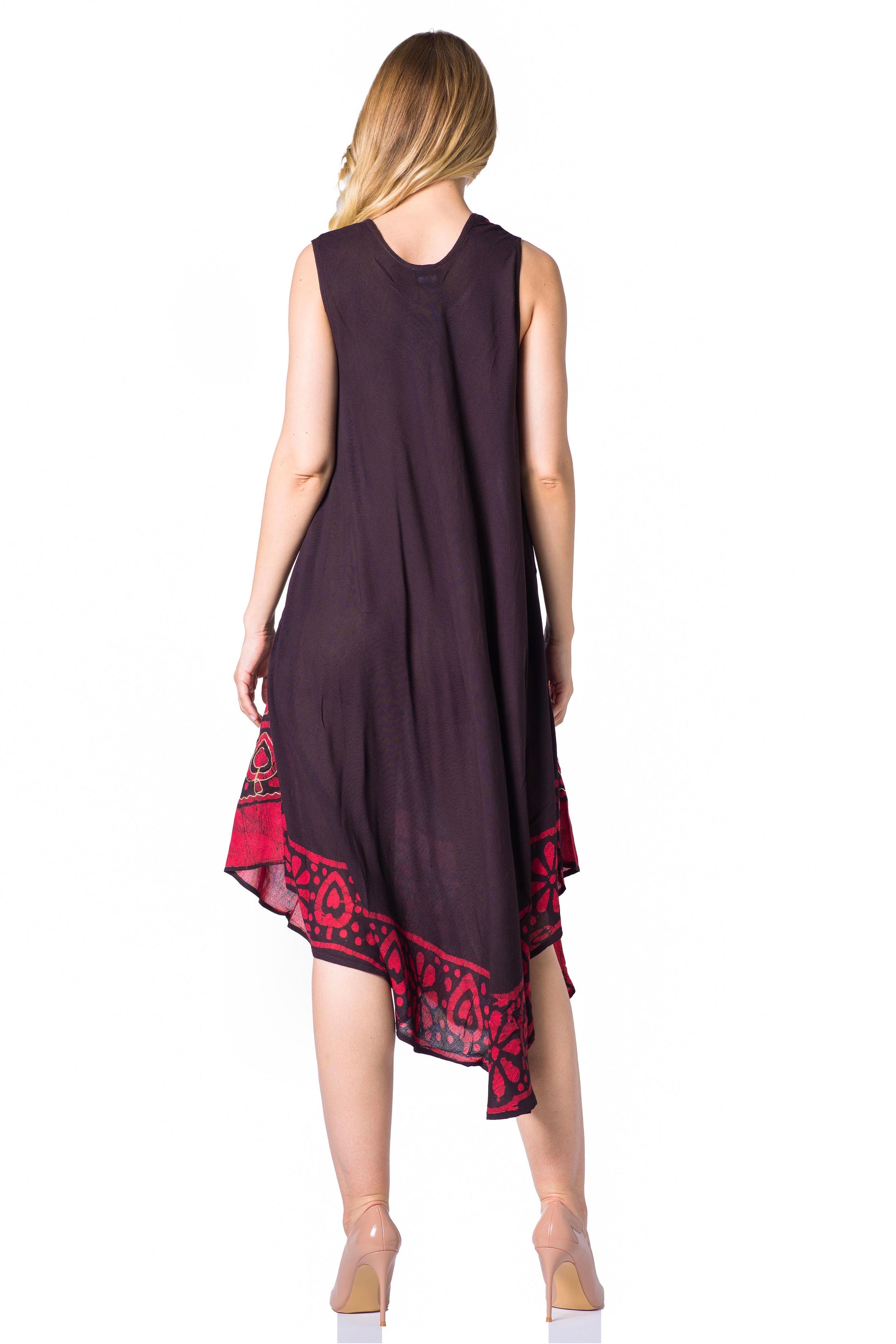 Sakkas Batik Flower Caftan Tank Dress / Cover Up - Concordia Style Boutique