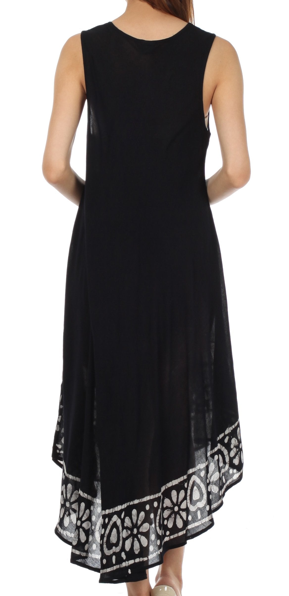 Sakkas Batik Flower Caftan Tank Dress / Cover Up - Concordia Style Boutique